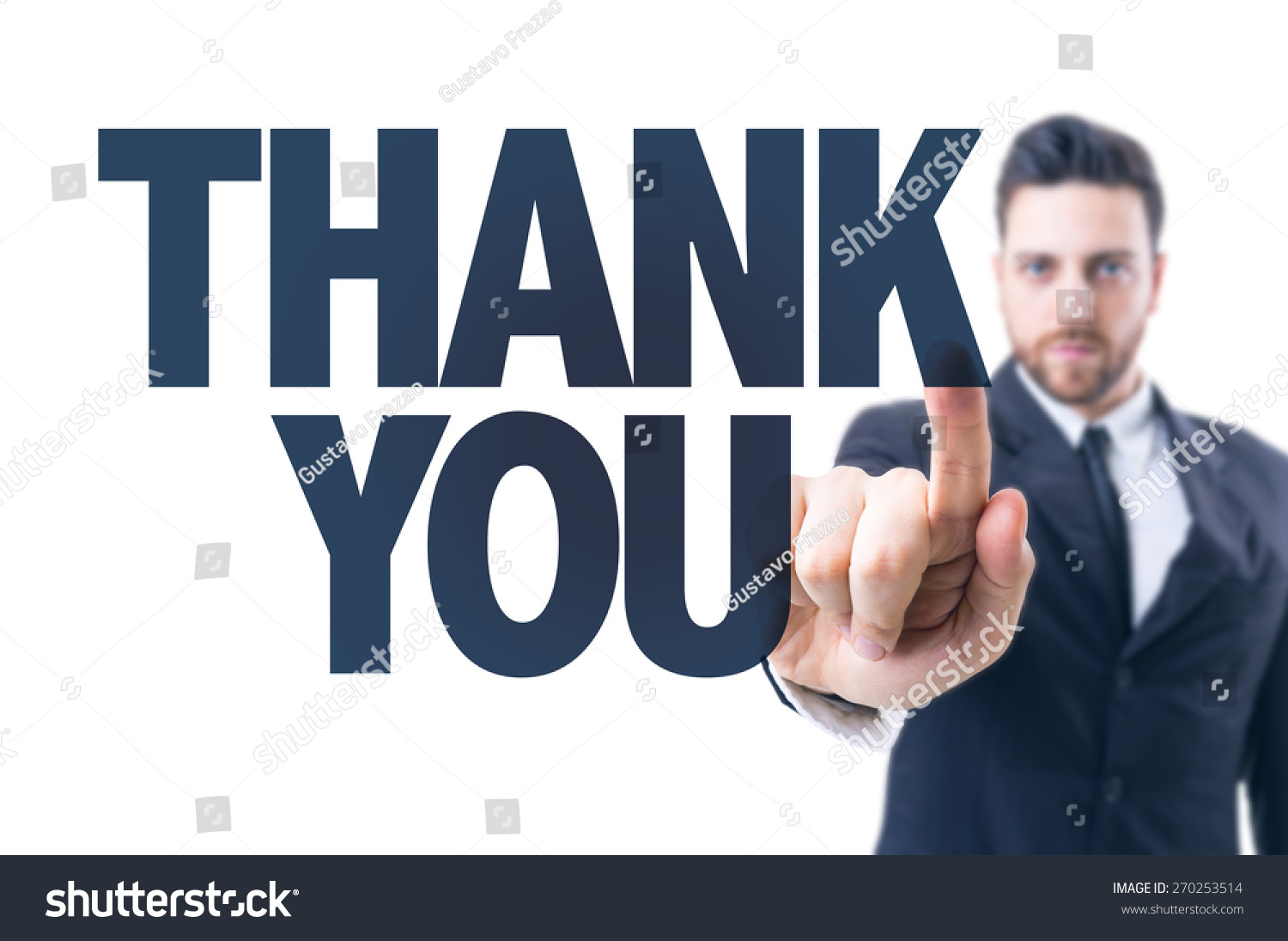 Business Man Pointing Text Thank You Stock Photo 270253514 | Shutterstock