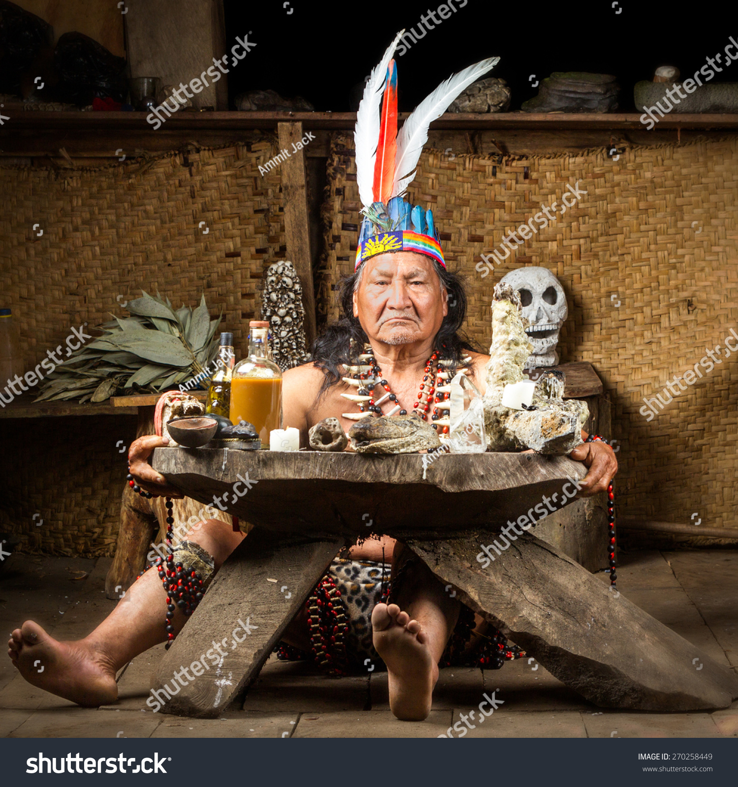 Shaman Ecuadorian Amazonia During Real Ayahuasca Stock Photo 270258449 ...