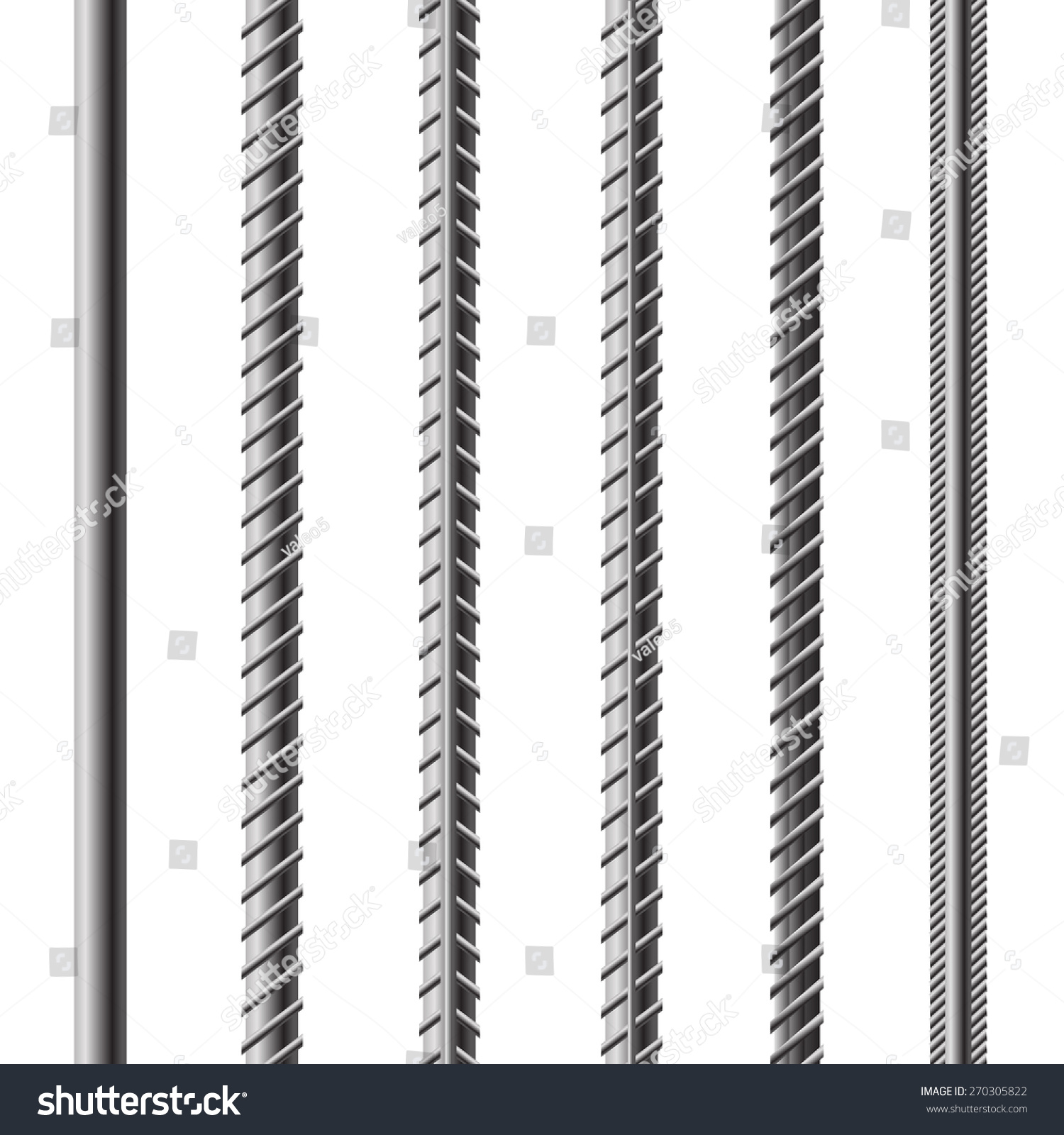 Vector Rebars Metal Reinforcement Steel Isolated Stock Vector (Royalty ...