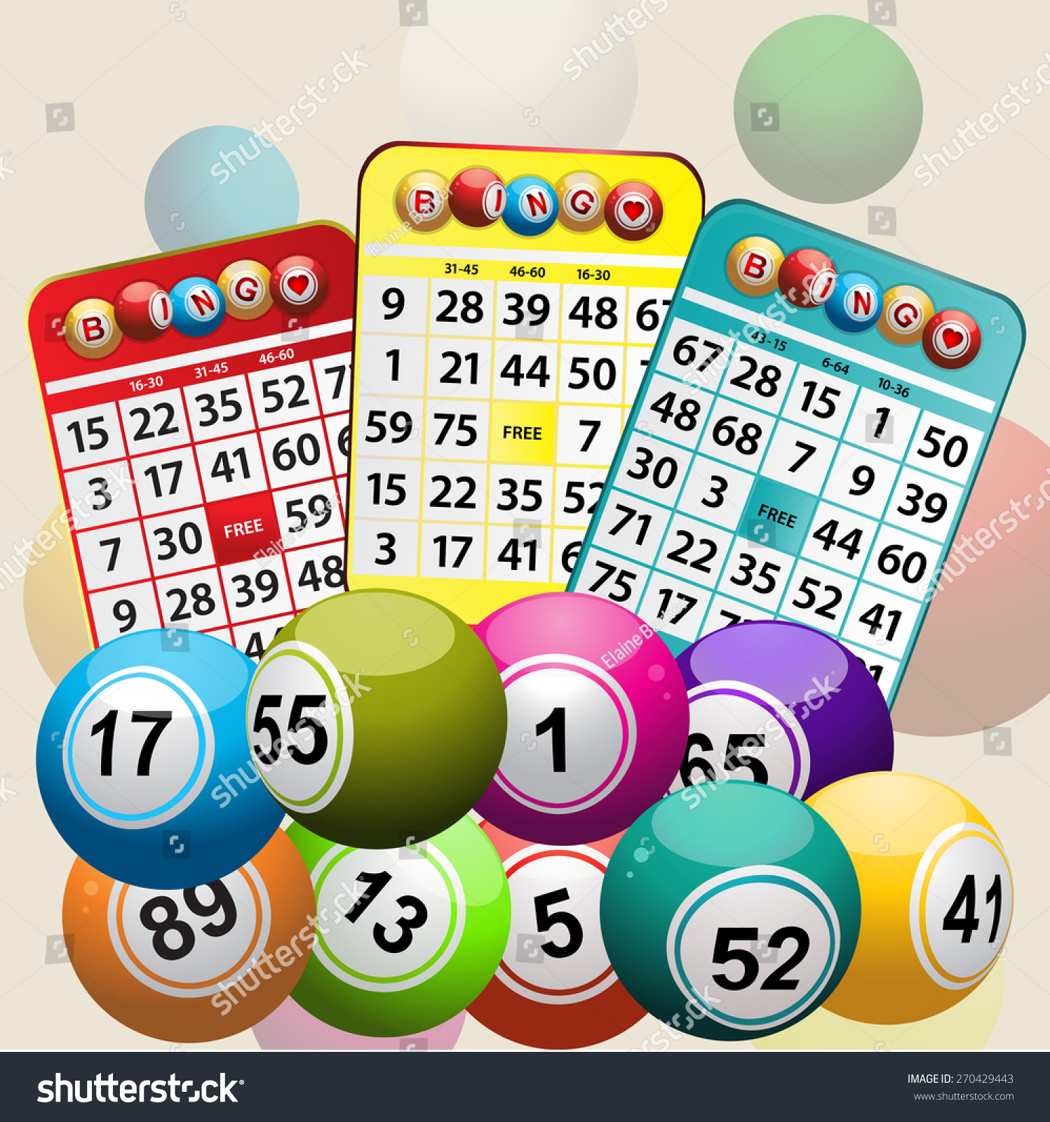 Set Bingo Cards Bingo Balls Background Stock Vector (Royalty Free ...