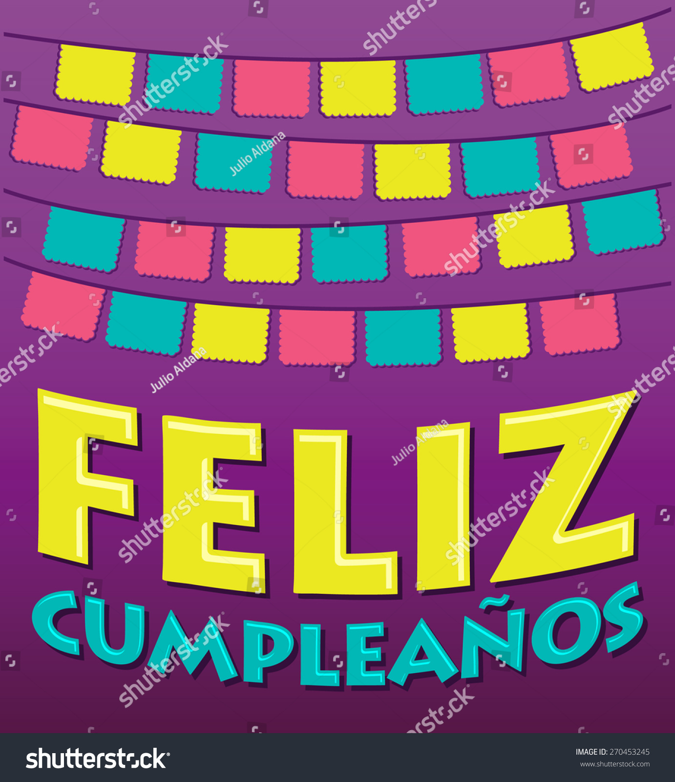 Feliz Cumpleanos Happy Birthday Spanish Text Stock Vector Royalty Free