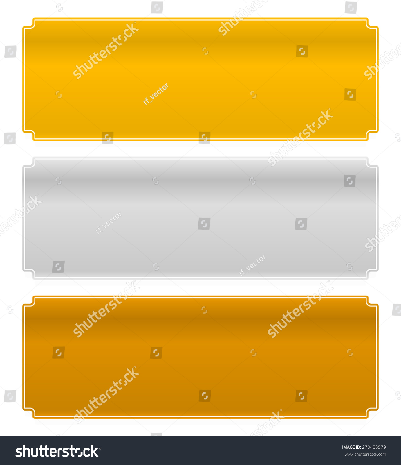 Gold Silver Bronze Metal Plaques Plaquettes Stock Vector (Royalty Free ...