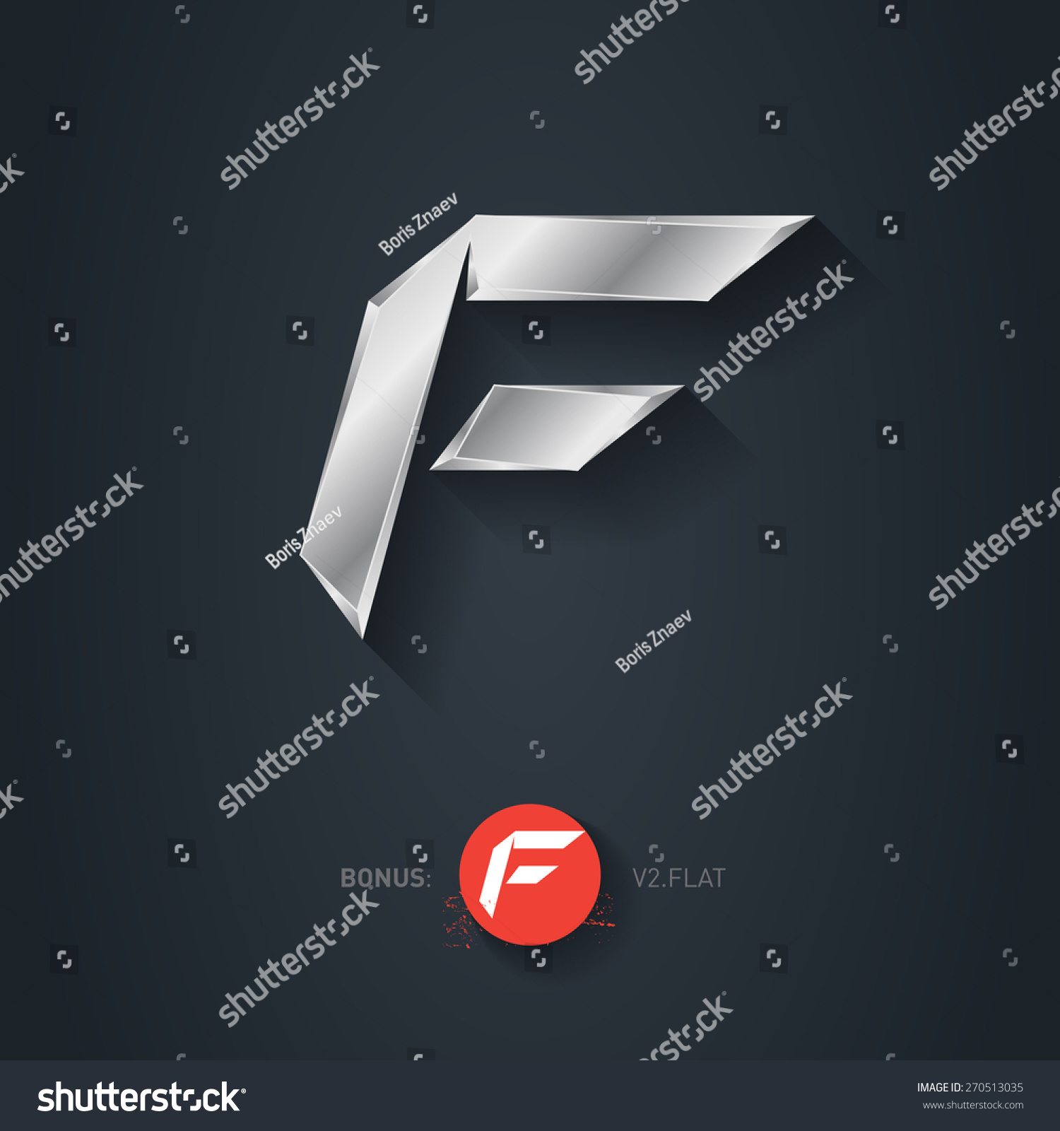 Letter F Vector Silver Font Elegant Stock Vector (Royalty Free