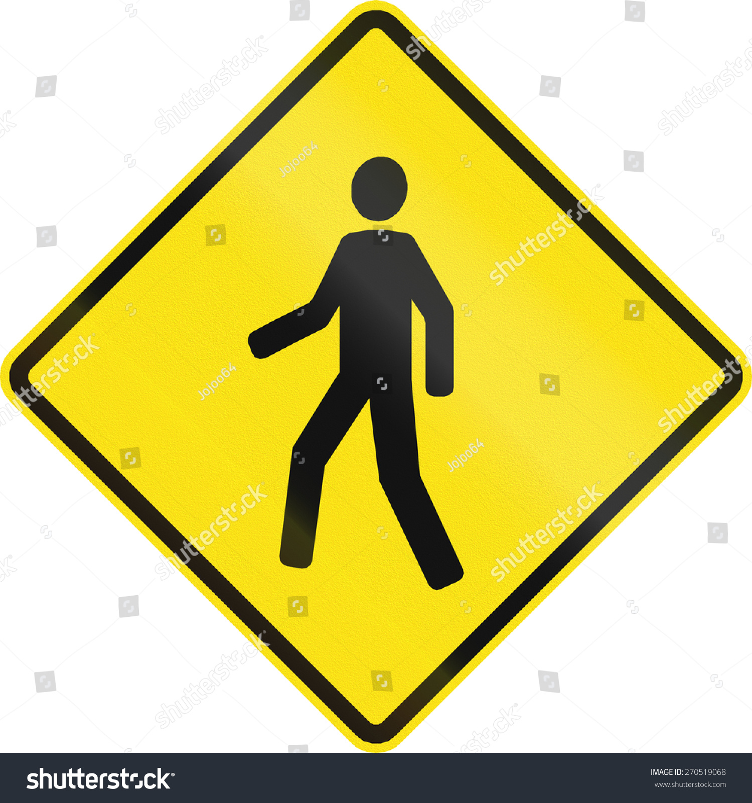 Chilean Road Warning Sign Pedestrian Crossing Stock Illustration ...