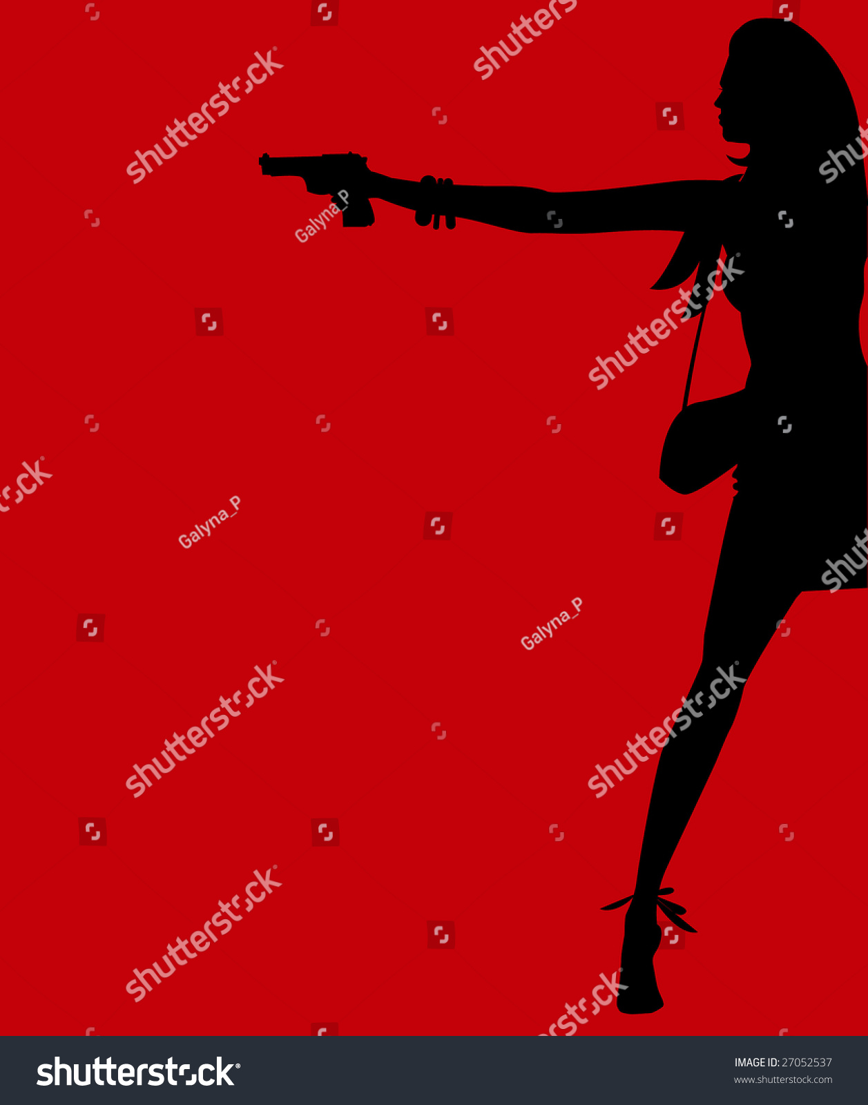 Girl Weapon Woman Agent 007 Pistol Stock Vector (Royalty Free) 27052537 ...