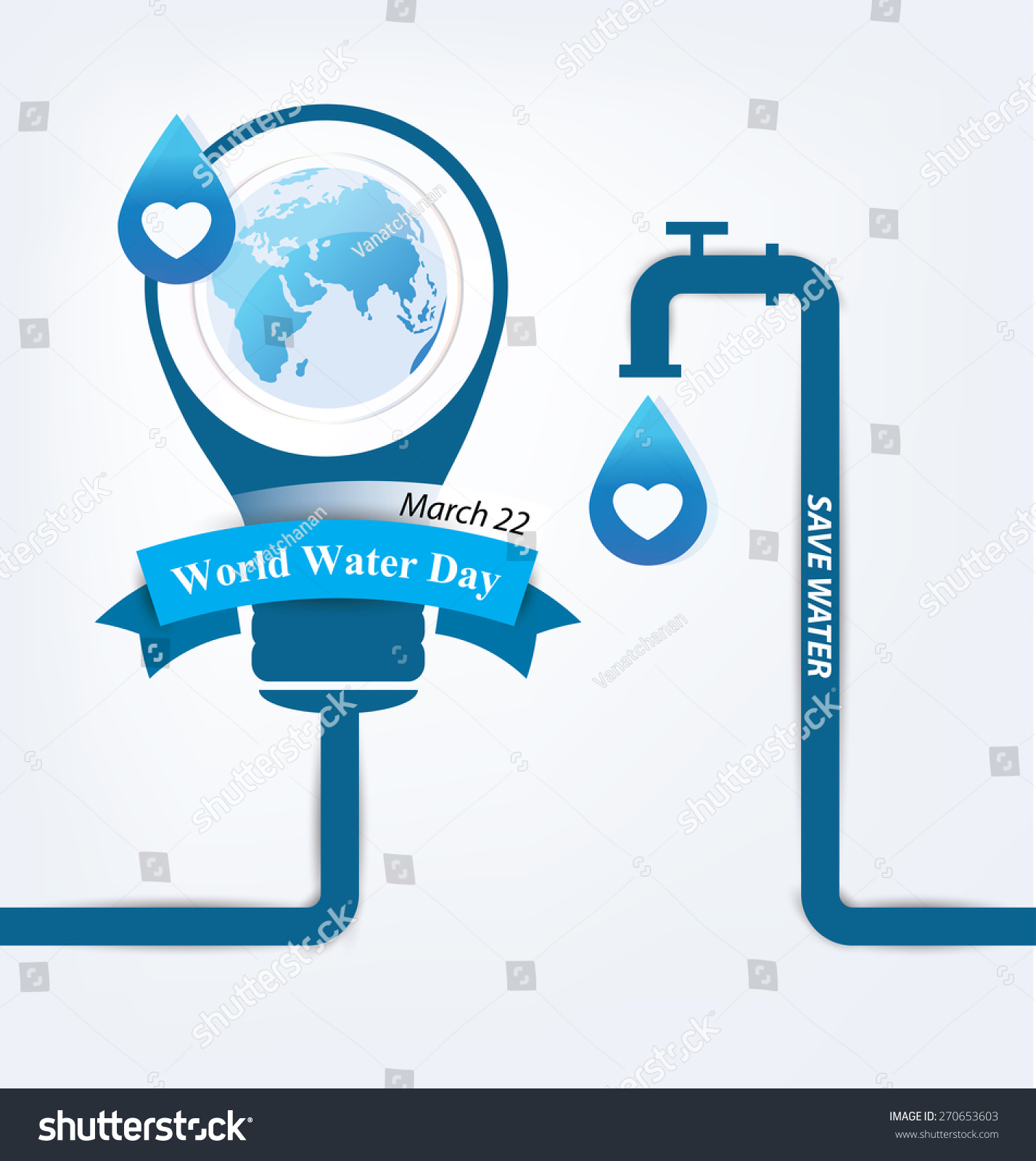 Save Water World Water Day Concept Stock Vector Royalty Free