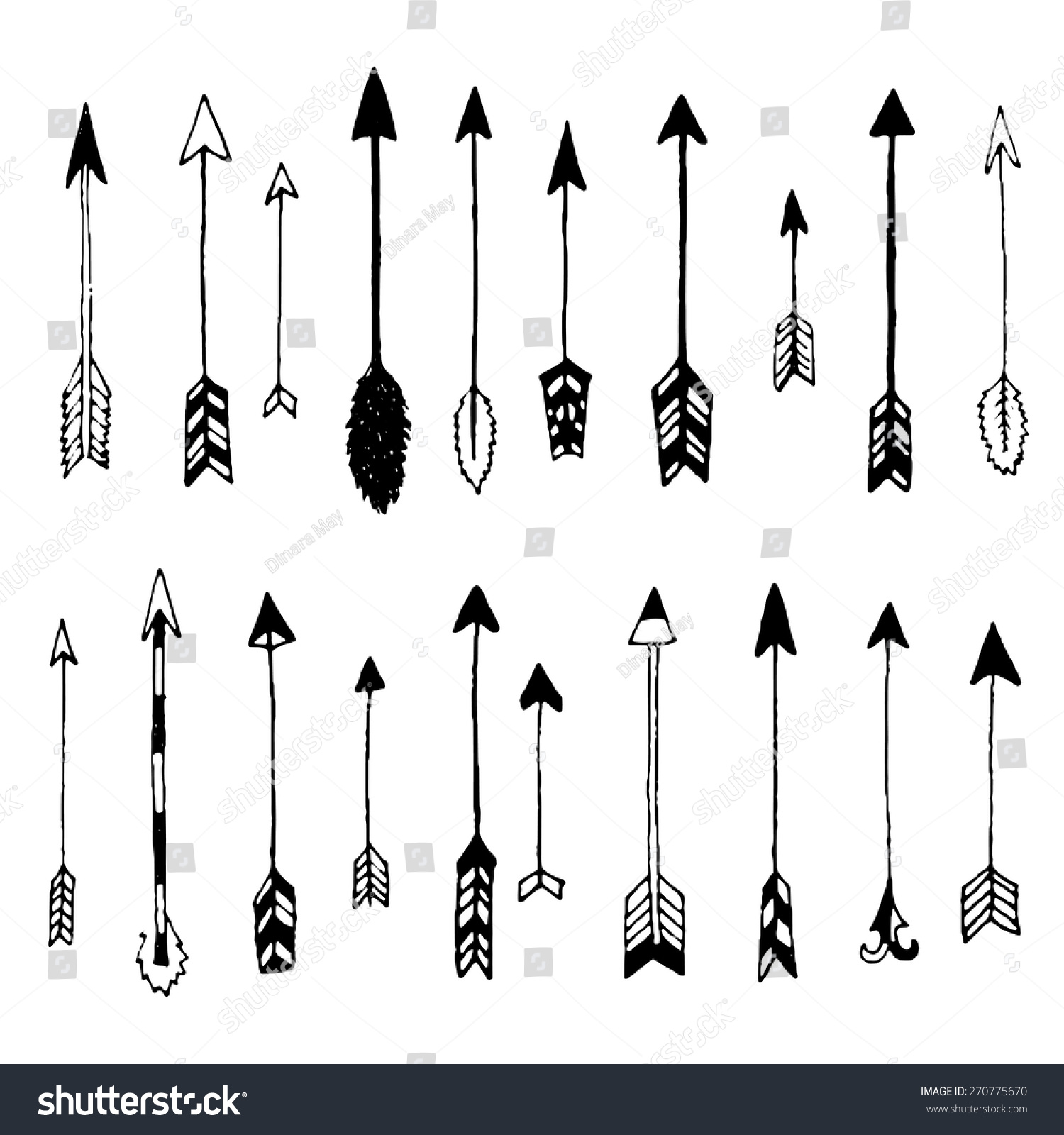 Hand Drawn Arrows Stock Vector (Royalty Free) 270775670 | Shutterstock