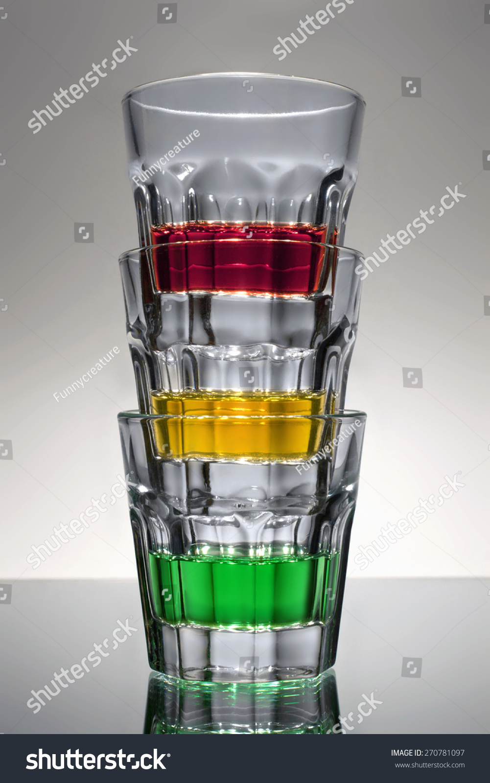 stacked shot glasses