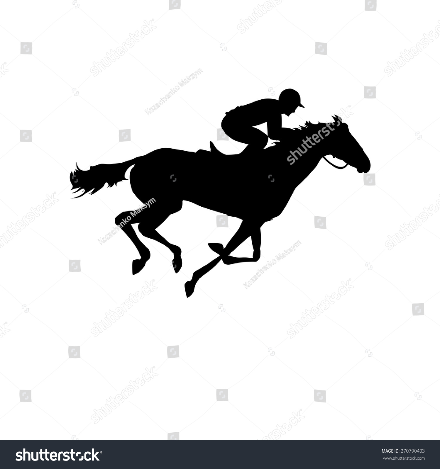 Horse Race Silhouette Racing Horse Jockey Stock Vector (Royalty Free ...