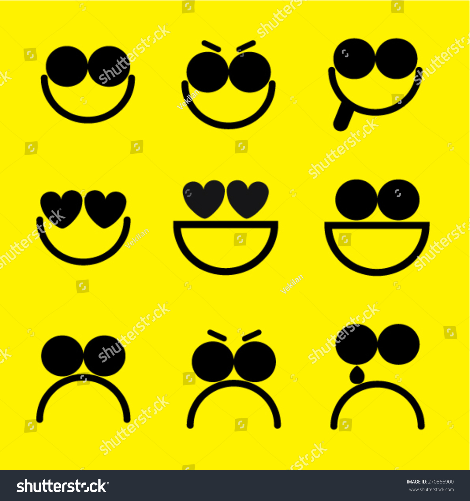 Vector Creative Cartoon Style Smiles Different Stock Vector Royalty Free 270866900 Shutterstock 2038