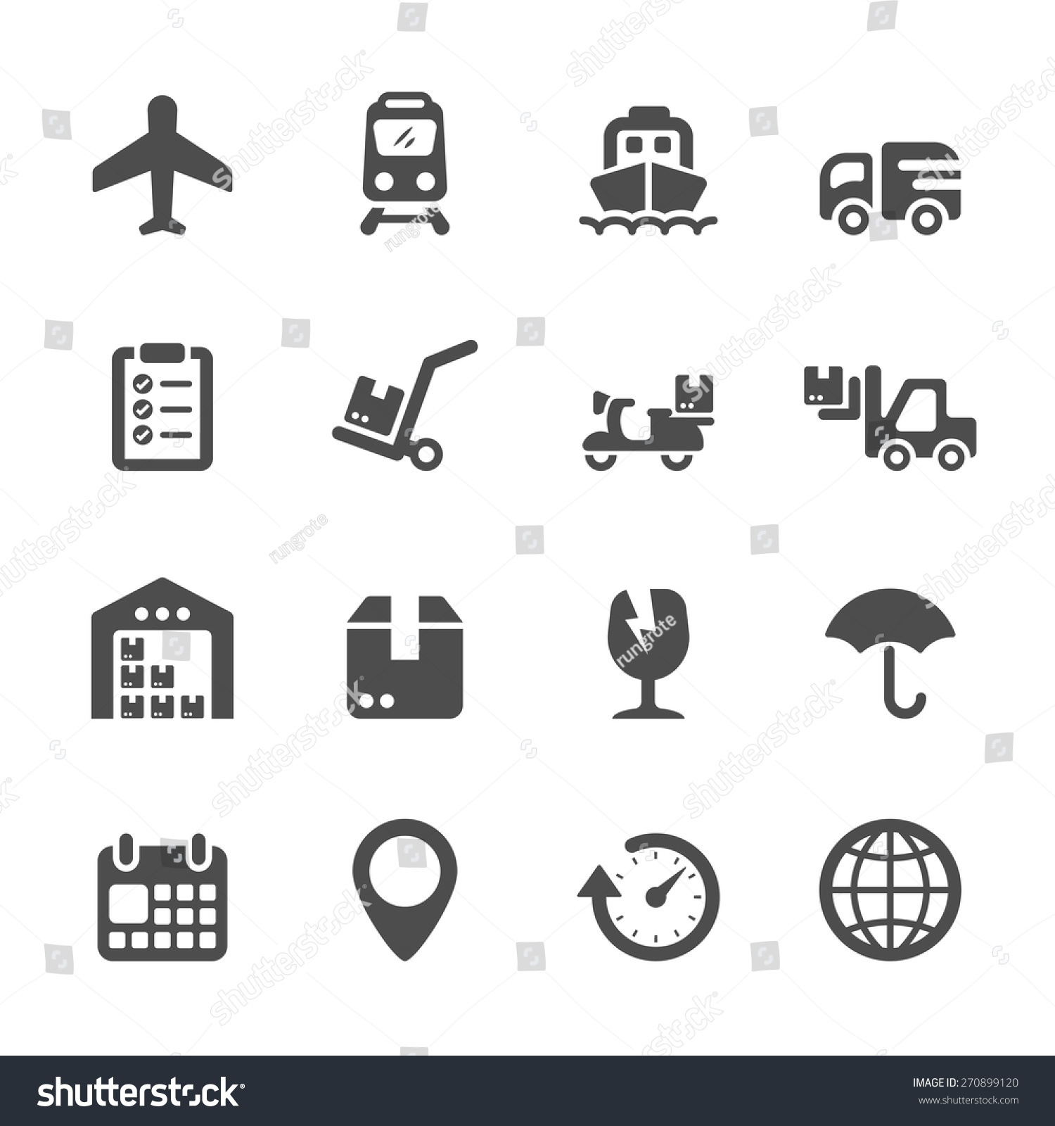 Logistic Icon Set Vector Eps10 Stock Vector (Royalty Free) 270899120 ...