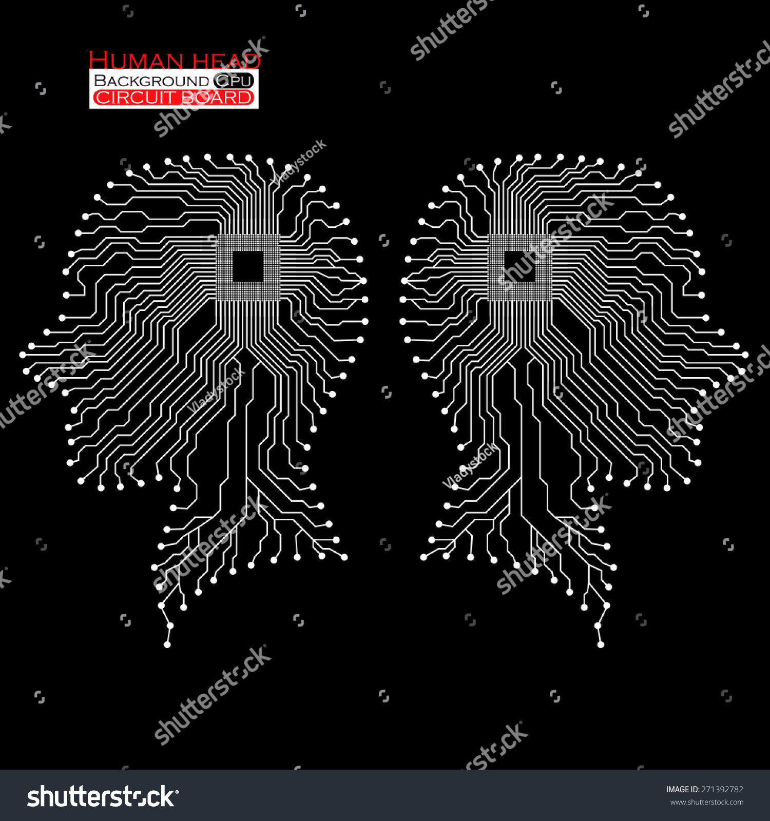 Human Head Cpu Circuit Board Vector Stock Vector (Royalty Free ...