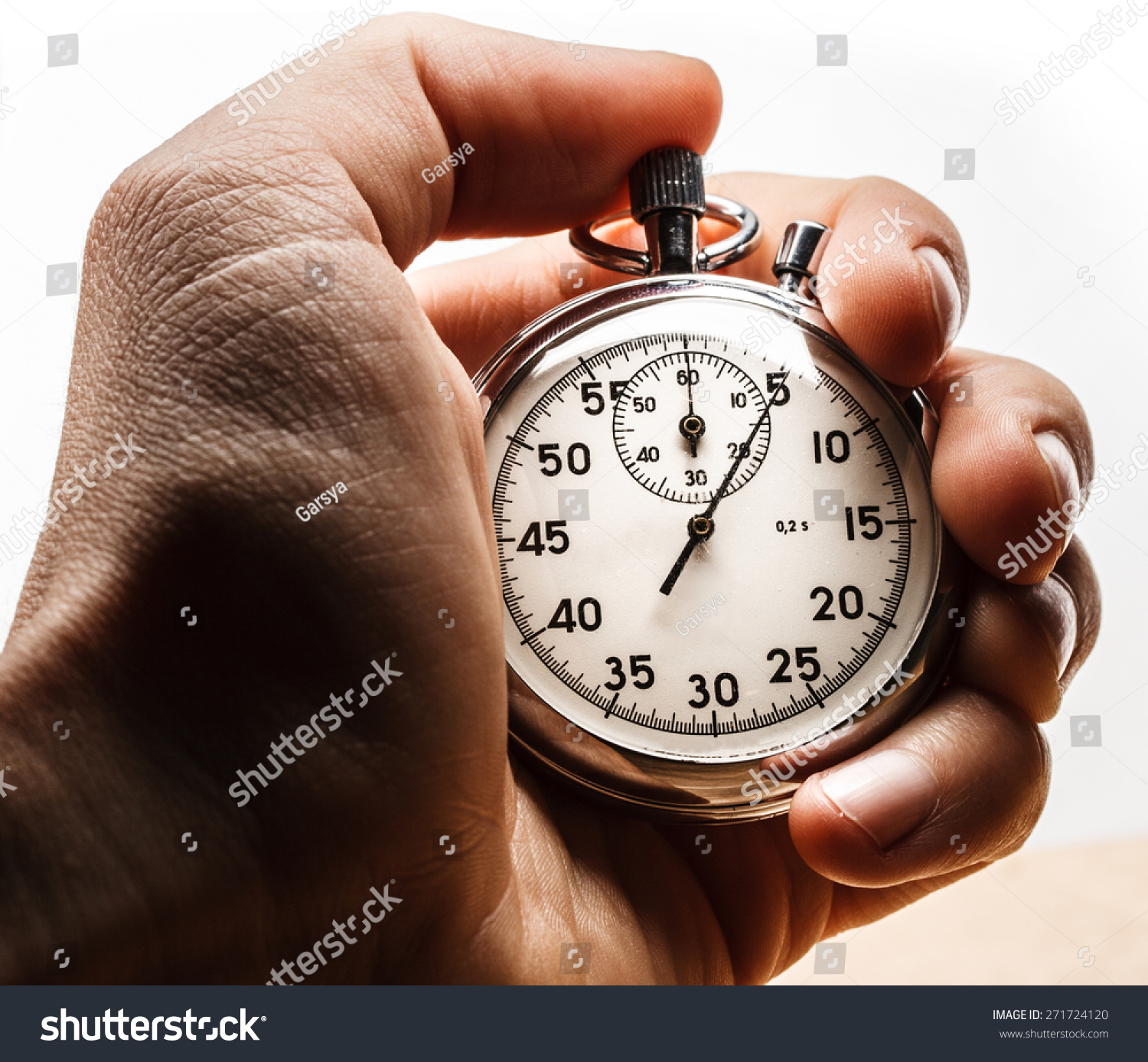 Male Hand Holding Stopwatch On White Stock Photo 271724120 | Shutterstock