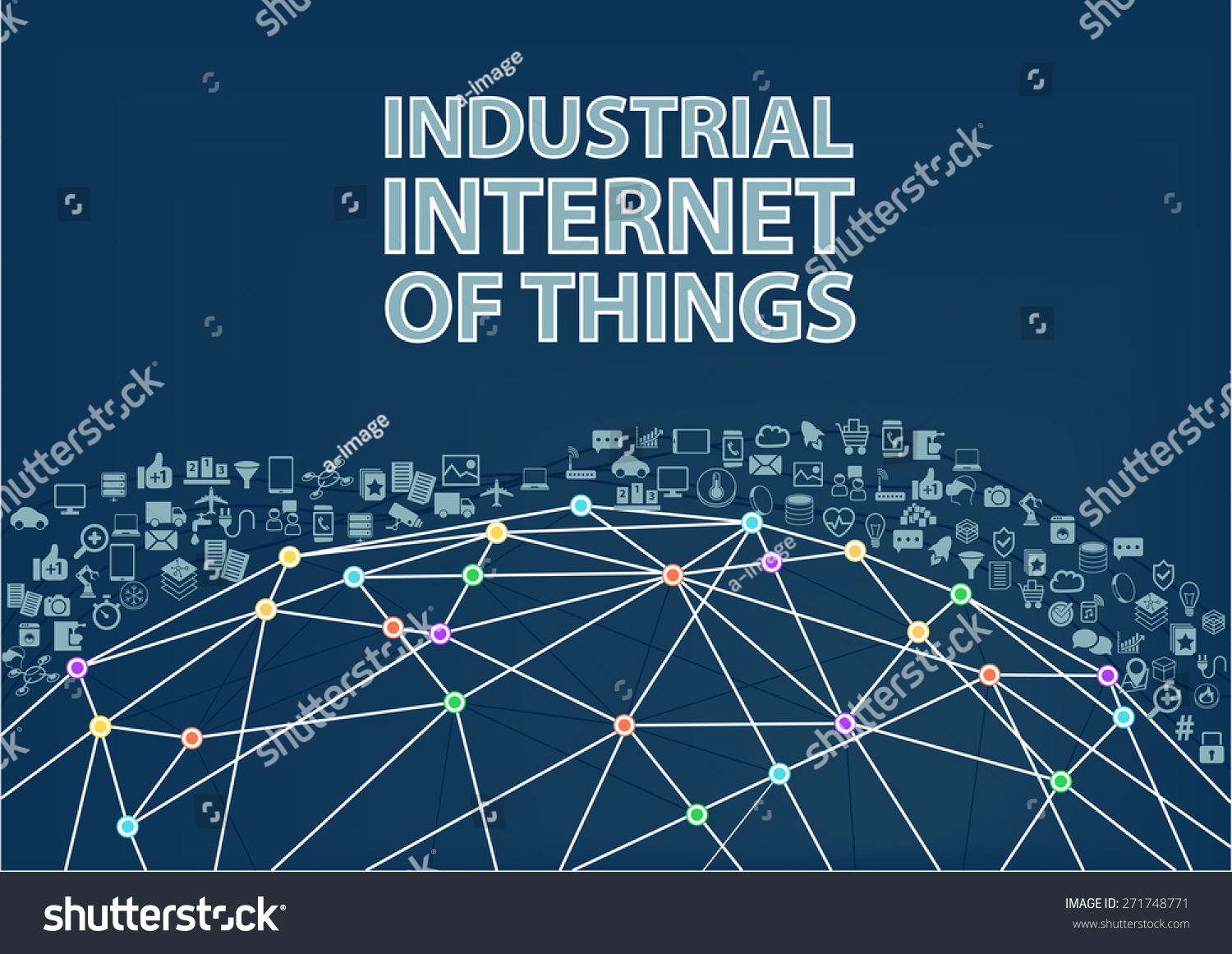 Industrial Internet Things Vector Illustration Background Stock Vector ...