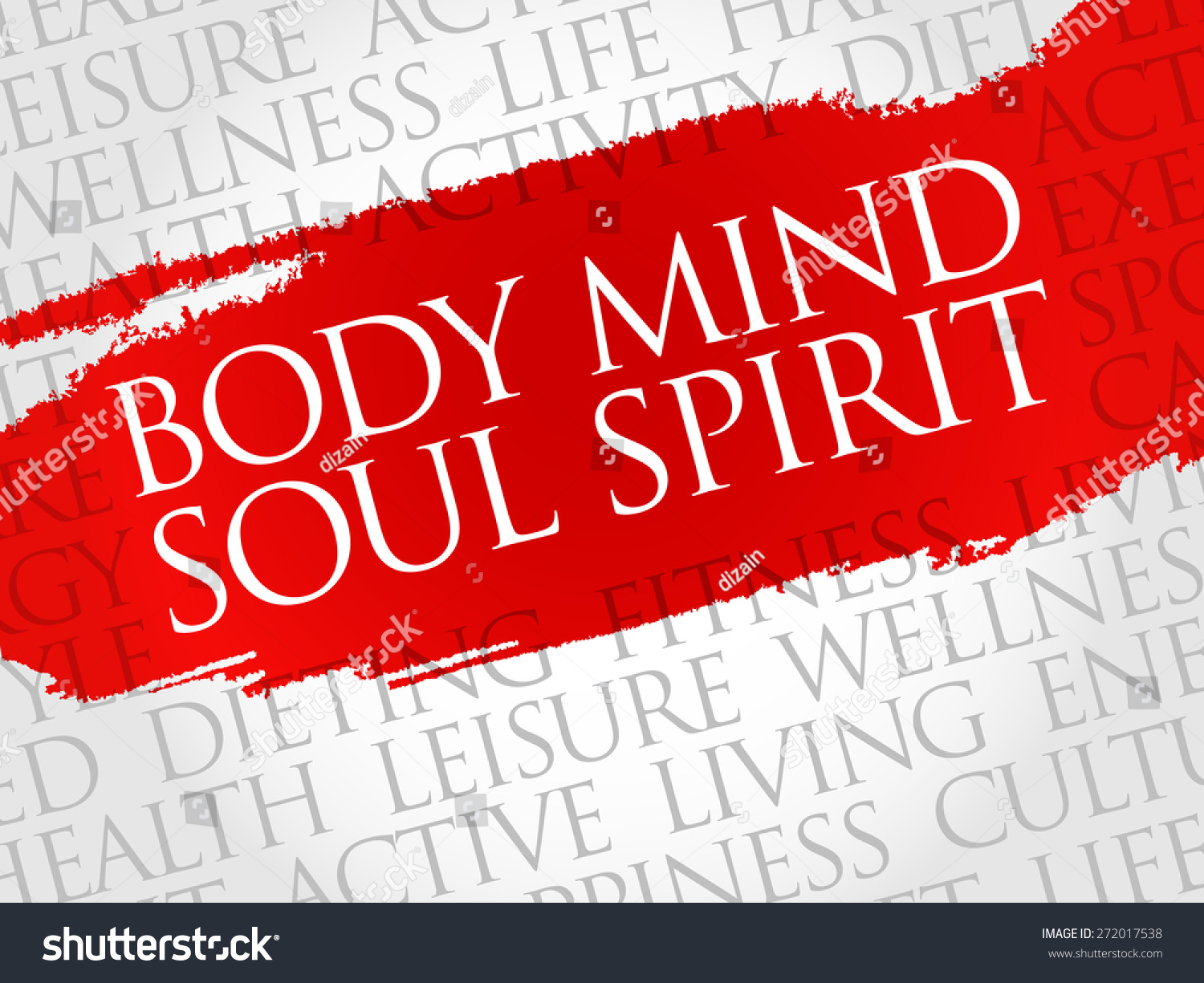 Body Mind Soul Spirit Word Cloud Vector De Stock Libre De Regalías