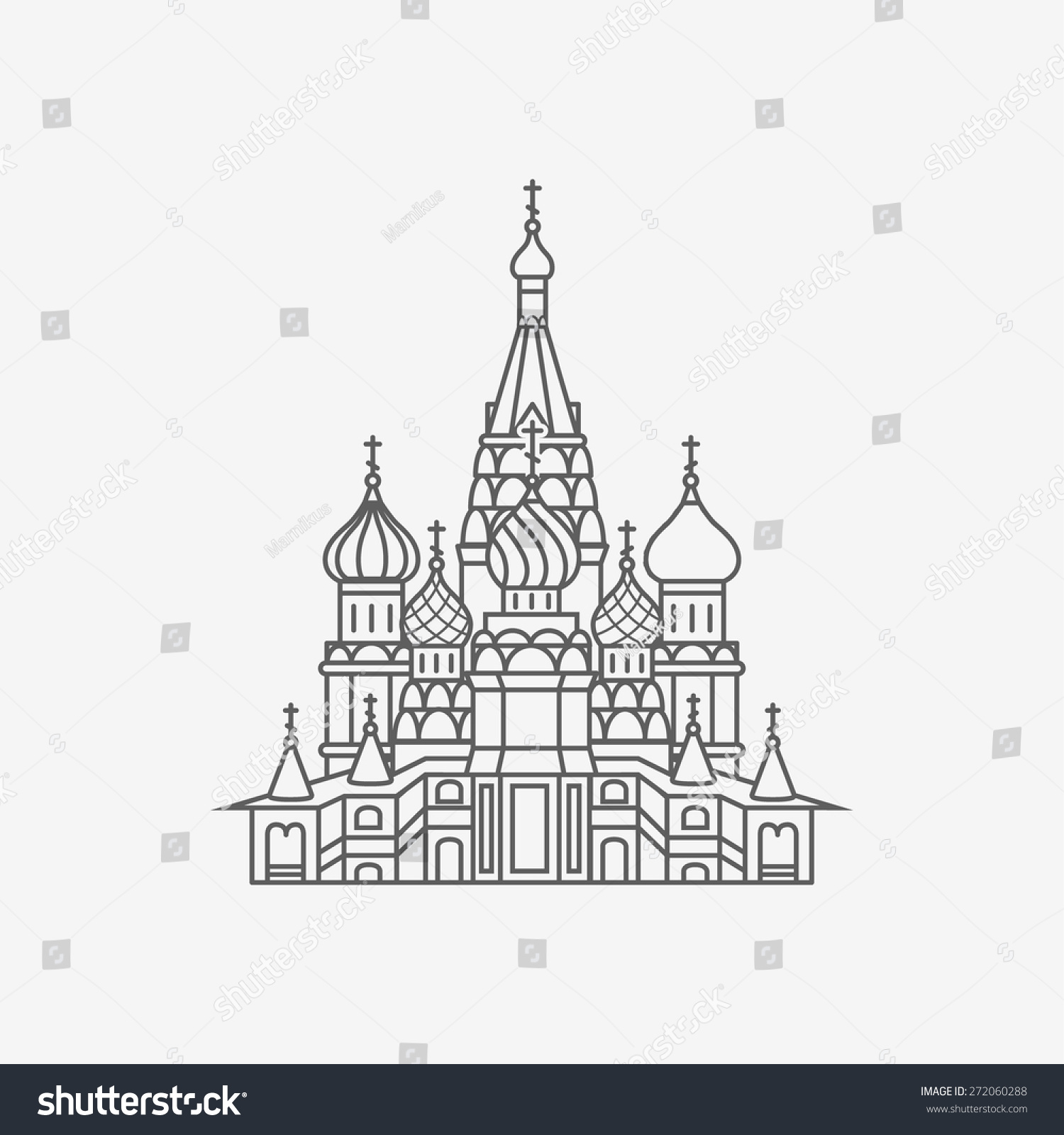 Храм Василия Блаженного Москва вектор