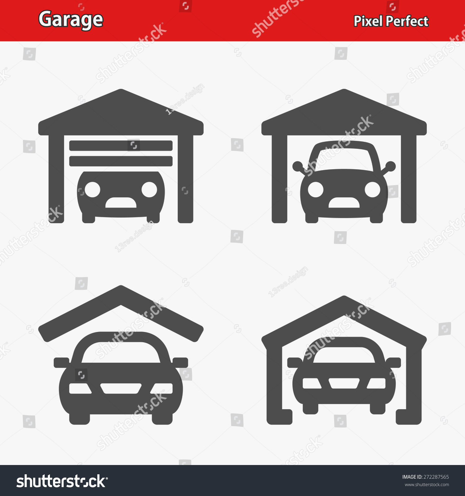 Garage Icons Professional Pixel Perfect Icons Stock Vector (Royalty ...