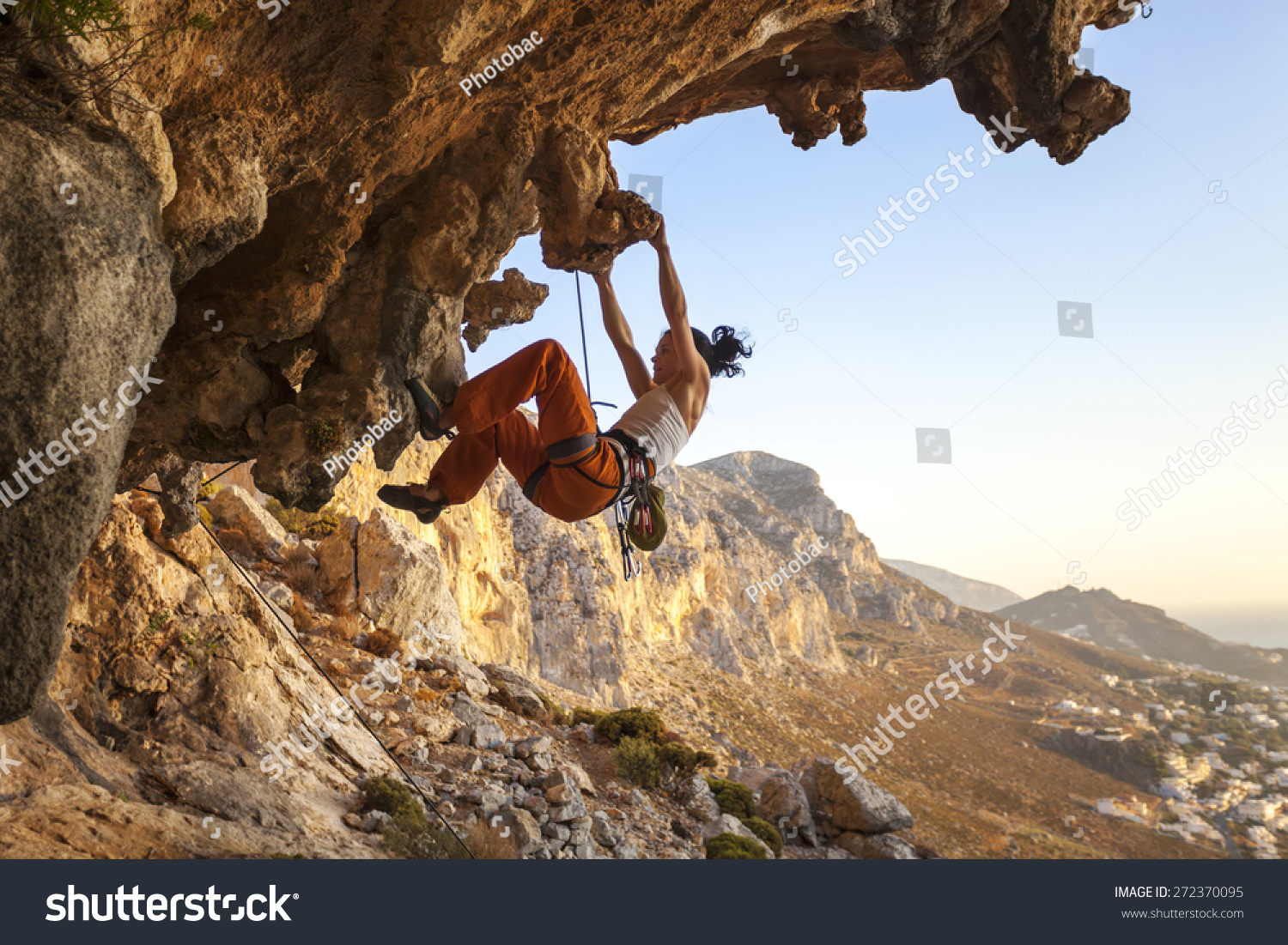 Young Female Rock Climber On Cliff Stock Photo 272370095 | Shutterstock