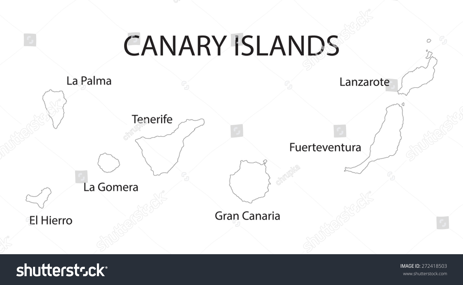 Outline Map Canary Islands Stock Vector (Royalty Free) 272418503 ...