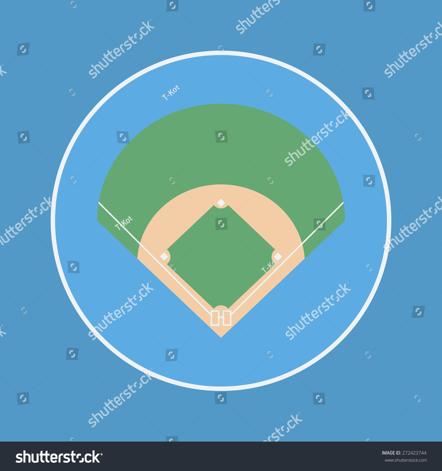 Baseball Field Stock Vector (Royalty Free) 272423744 | Shutterstock