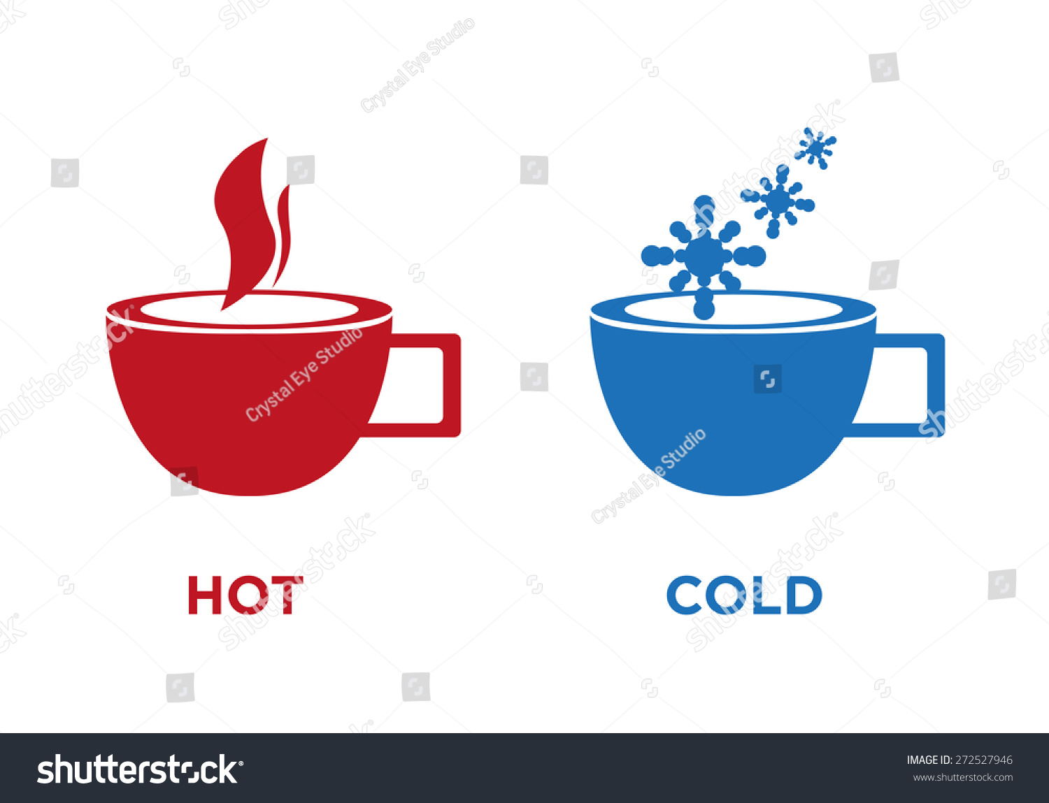 Обозначение холодной и горячей воды