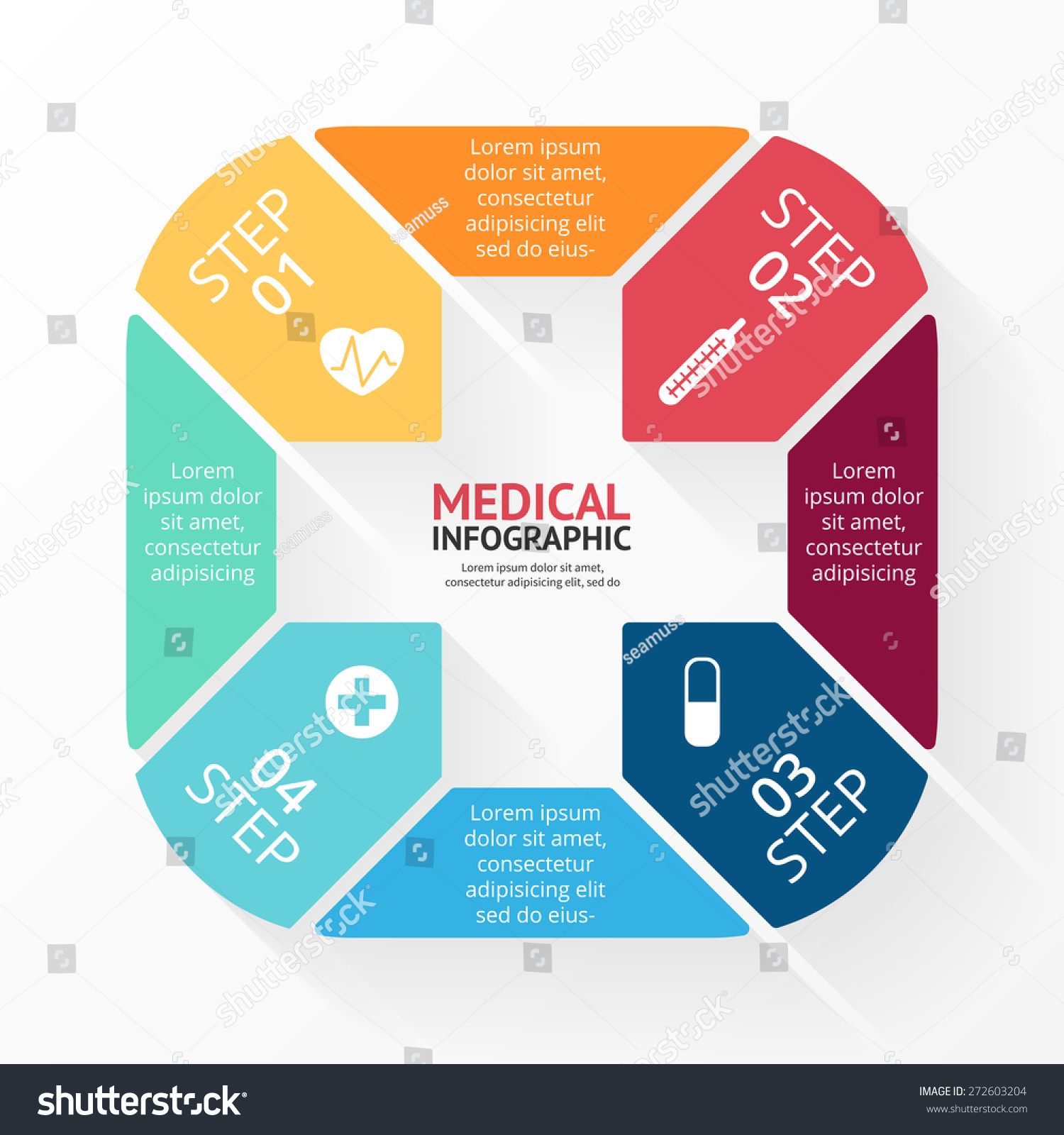 Vector Circle Plus Sign Infographic Template Stock Vector (Royalty Free ...