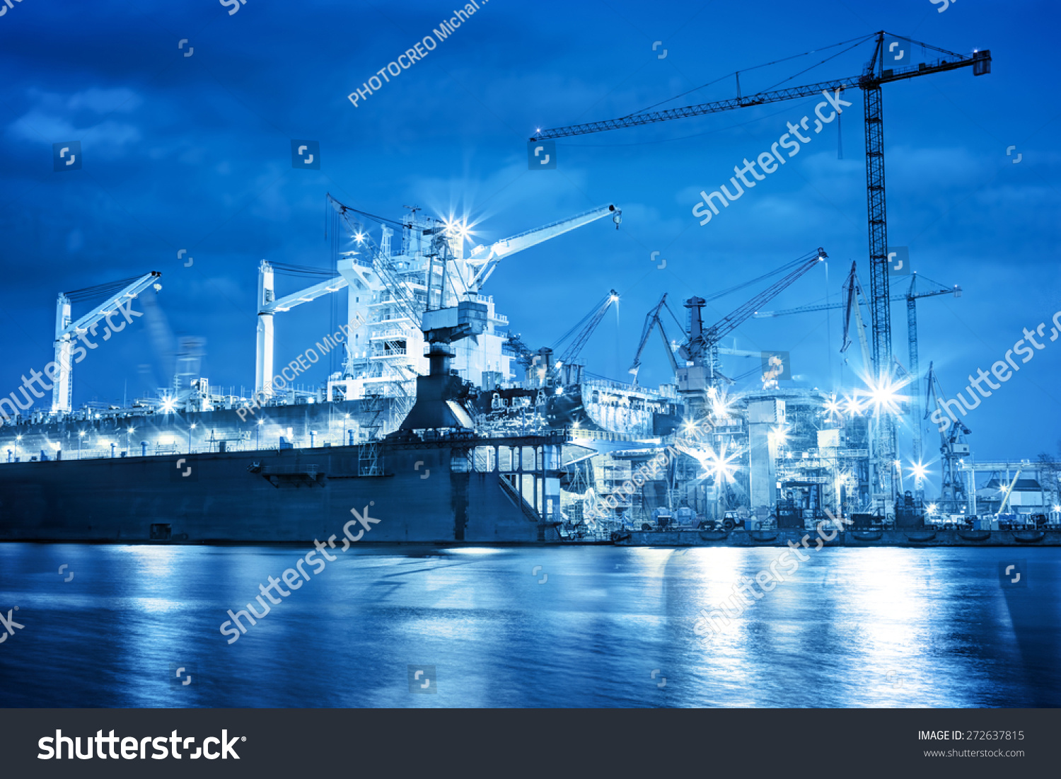 Shipyard Work Ship Repair Industrial Machinery Stock Photo 272637815 ...