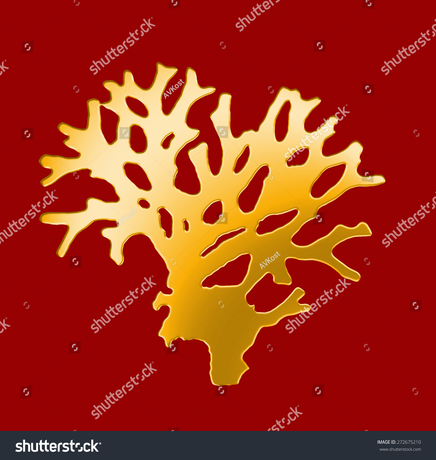 Gold Twig Net Fire Coral On Stock Illustration 272675210 | Shutterstock