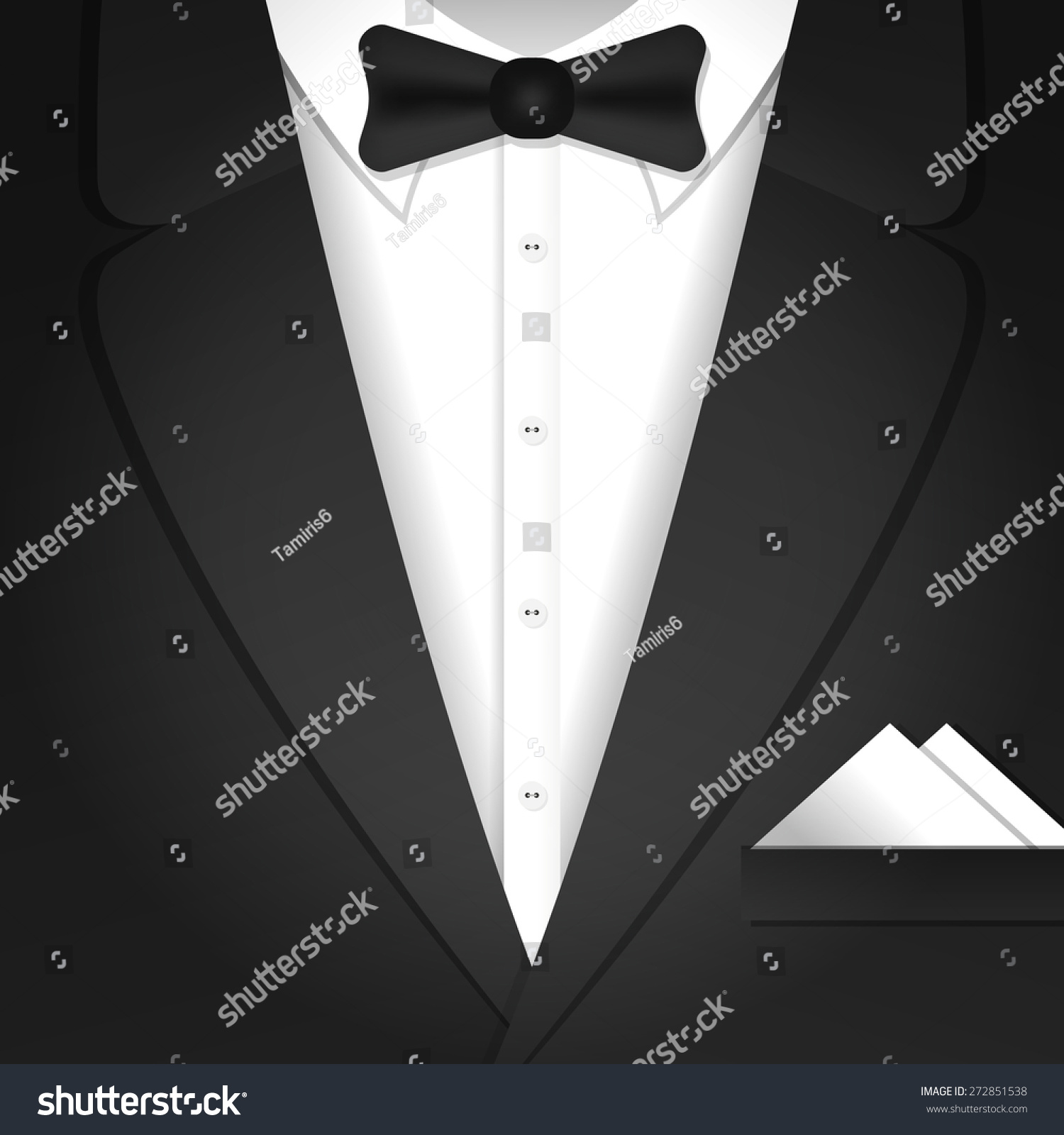 Vector Illustration Classic Formal Male Tuxedo Stock Vector (Royalty ...