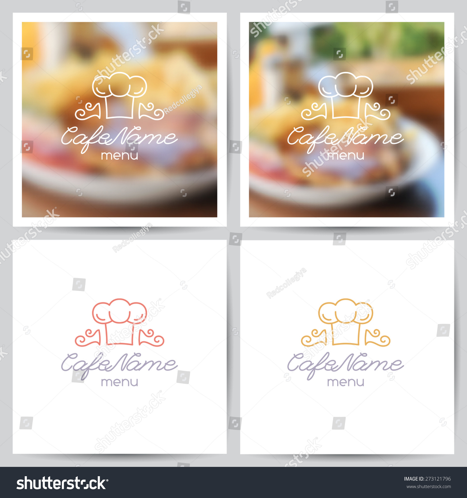 Vector Set Menu Cover Templates Logo Stock Vector (Royalty Free ...