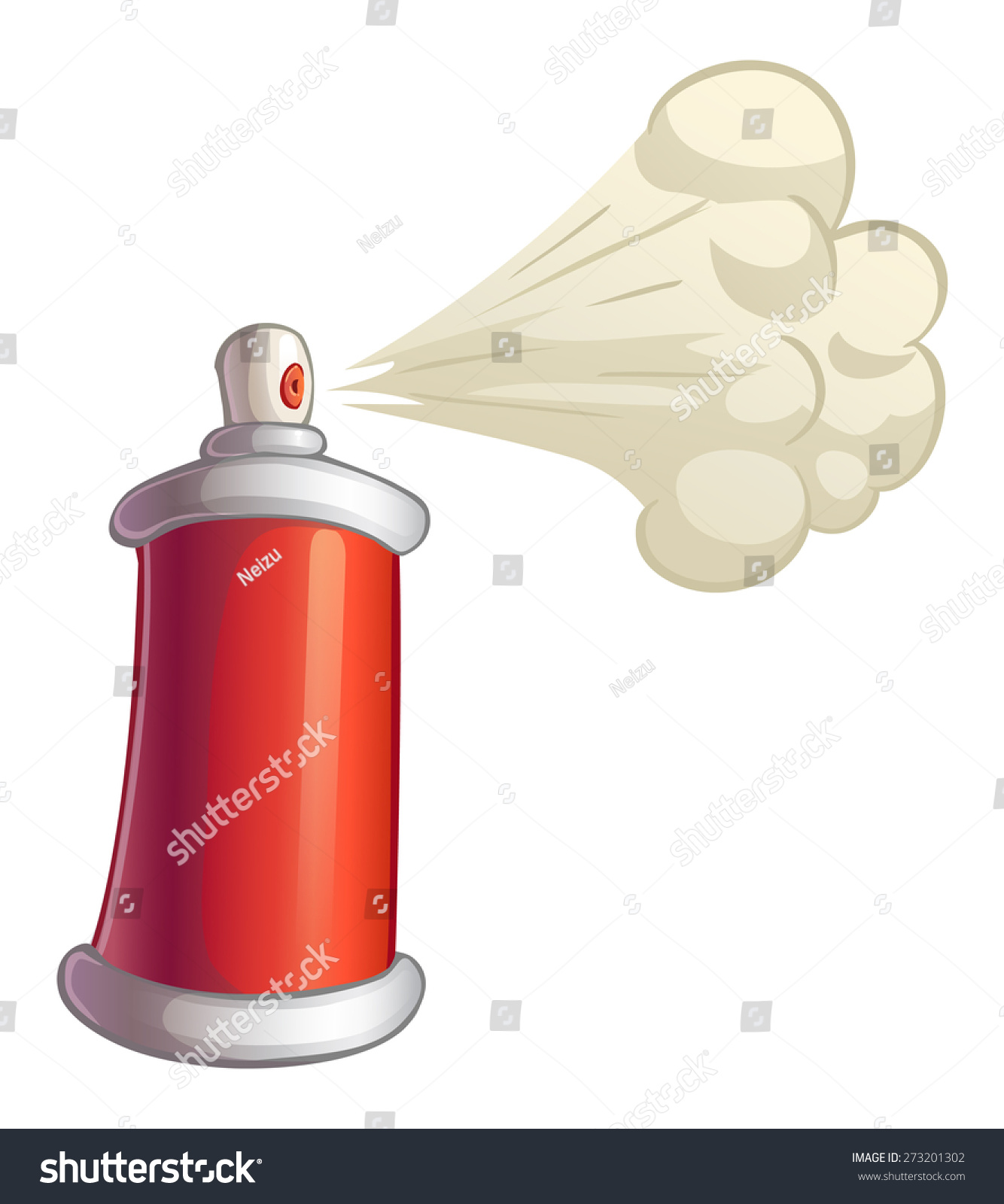 Illustration Cartoon Red Spray Can Stock Vector (Royalty Free ...