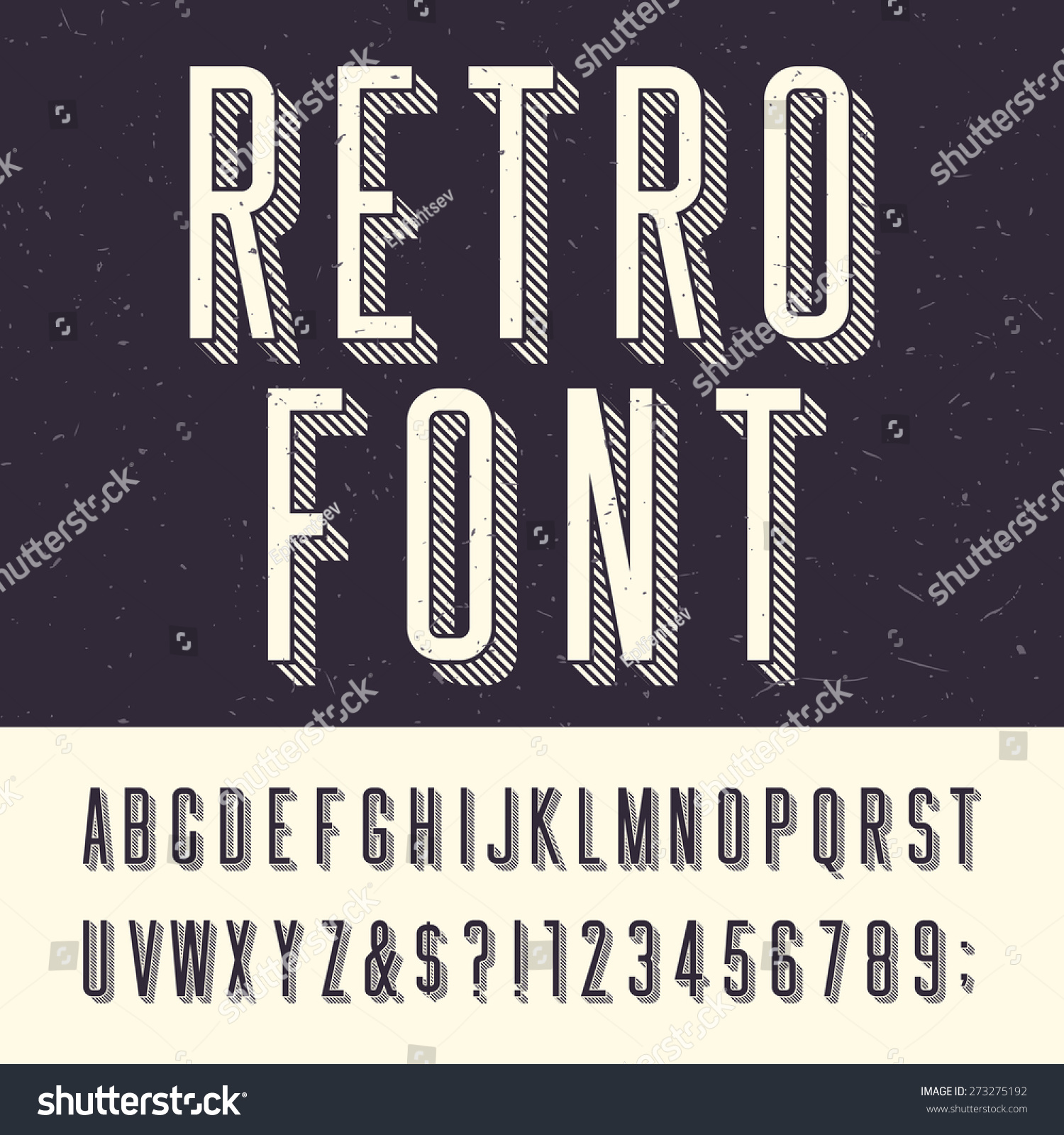 Retro Alphabet Vector Font Type Letters Stock Vector (Royalty Free ...