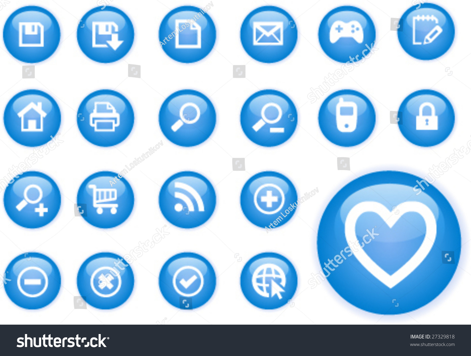 Circle Blue Icons Stock Vector (Royalty Free) 27329818 | Shutterstock