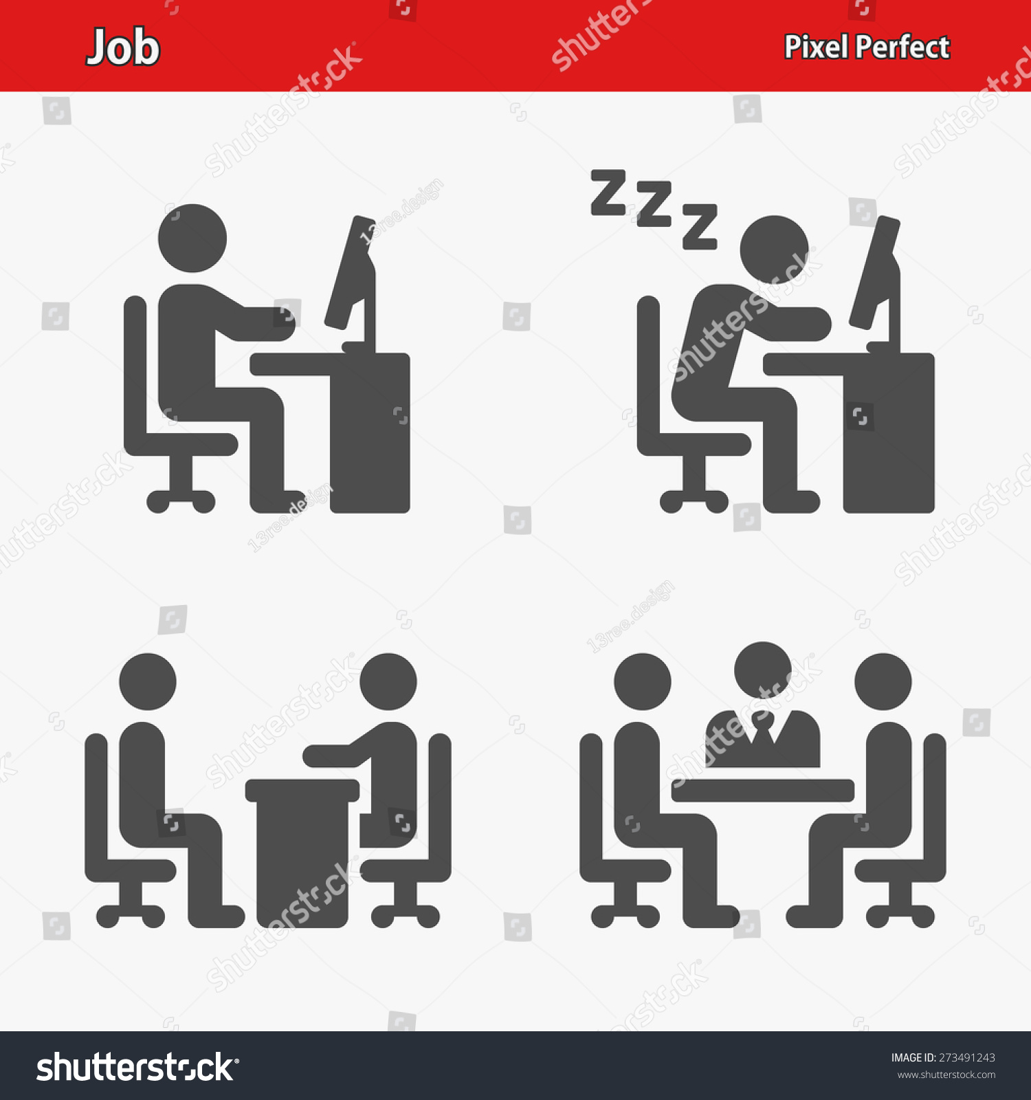 Job Icons Professional Pixel Perfect Icons Stock Vector (Royalty Free ...