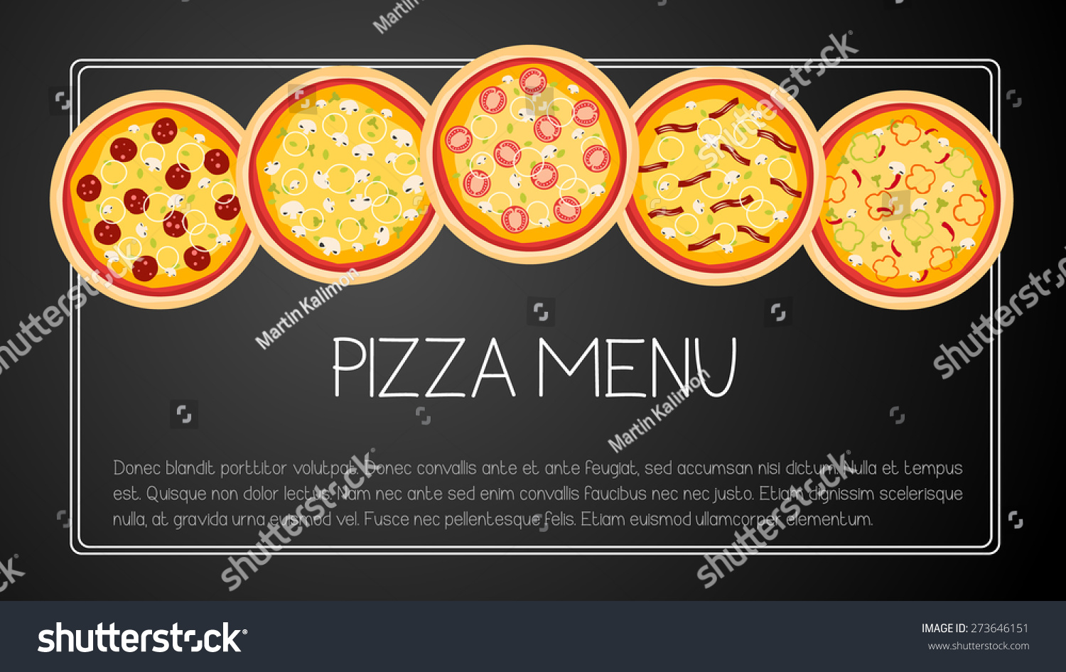 Pizza Card Menu Vector Illustration Stock Vector (Royalty Free ...