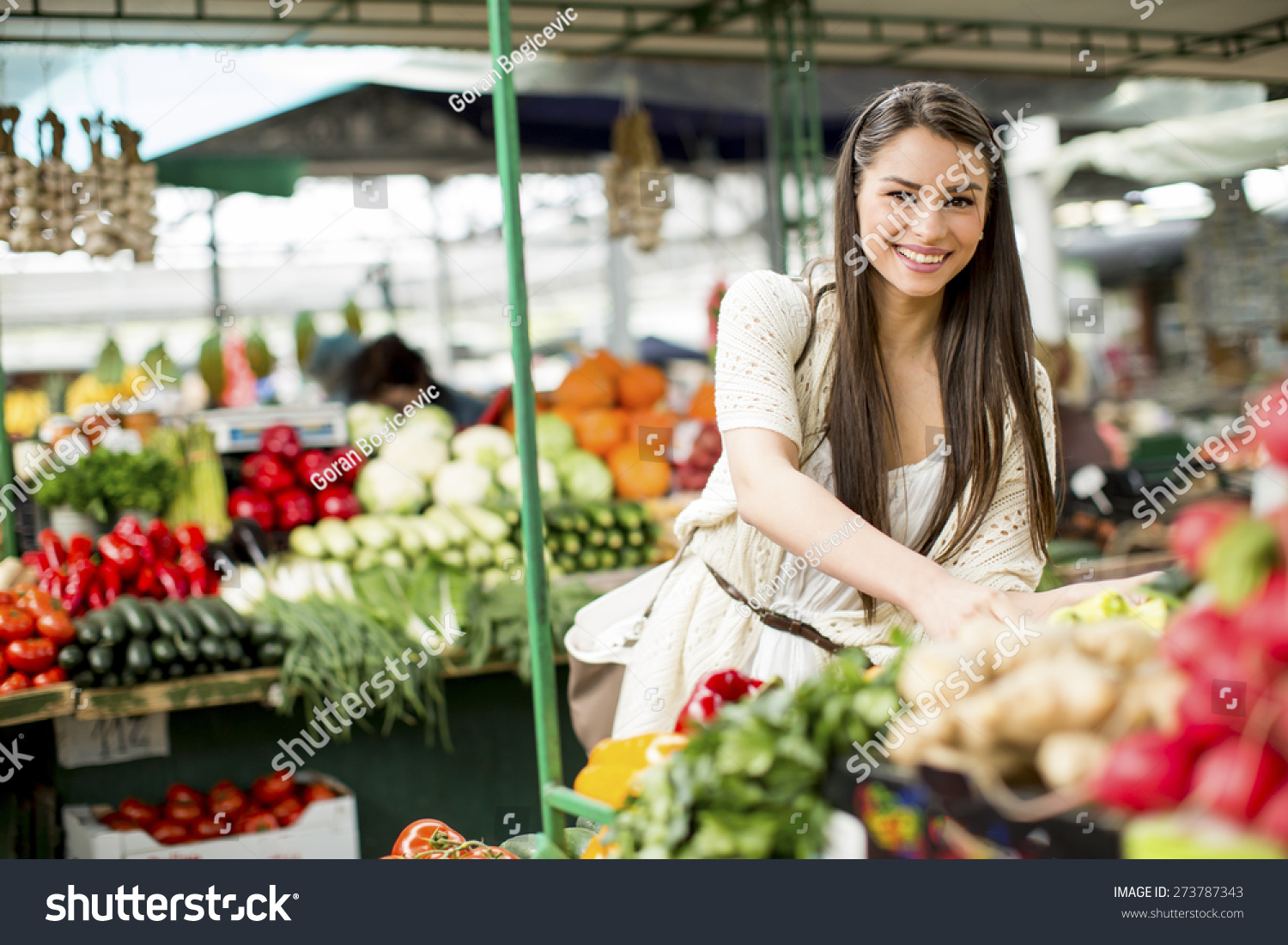 Young Woman On Market Stock Photo 273787343 | Shutterstock