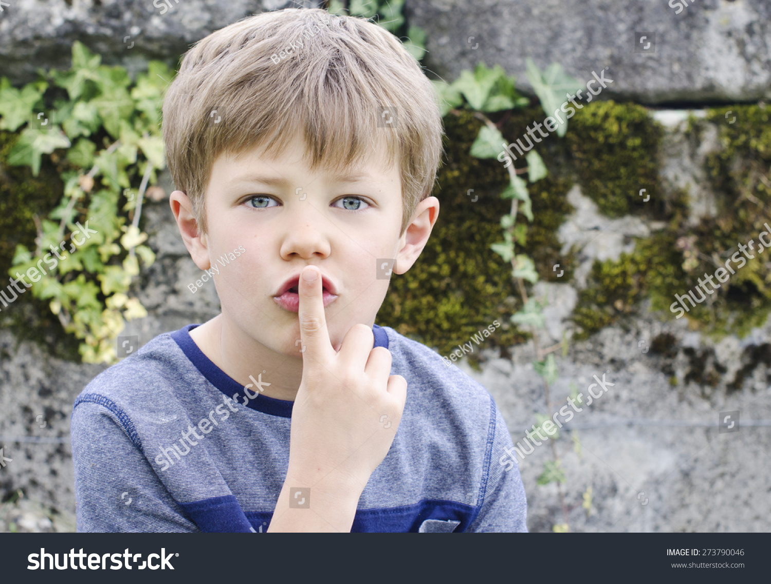 Cute Young Boy Holding His Finger Stock Photo 273790046 | Shutterstock