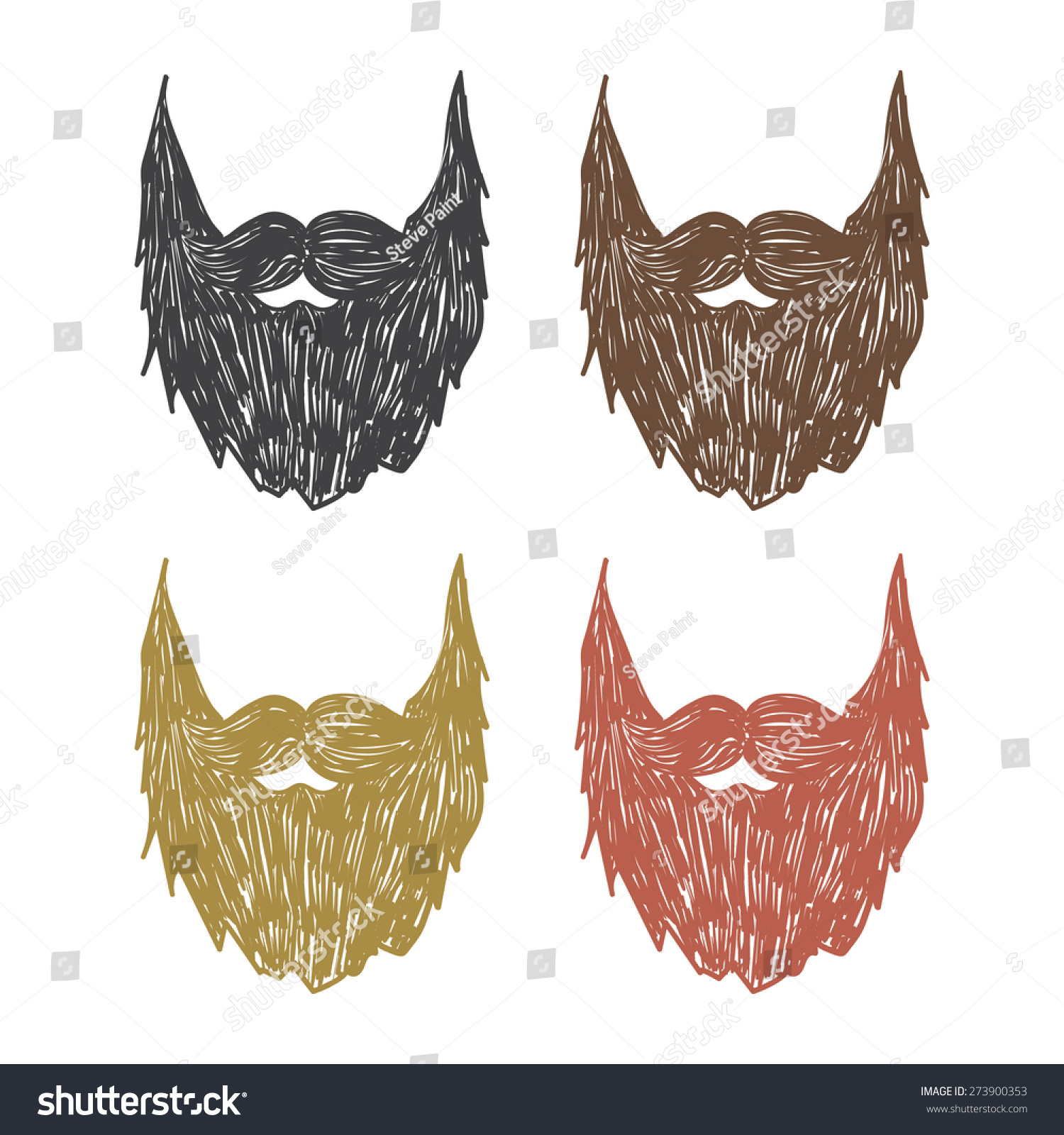 Vector Hand Drawn Beard Set Sketch Stock Vector Royalty Free 273900353 Shutterstock