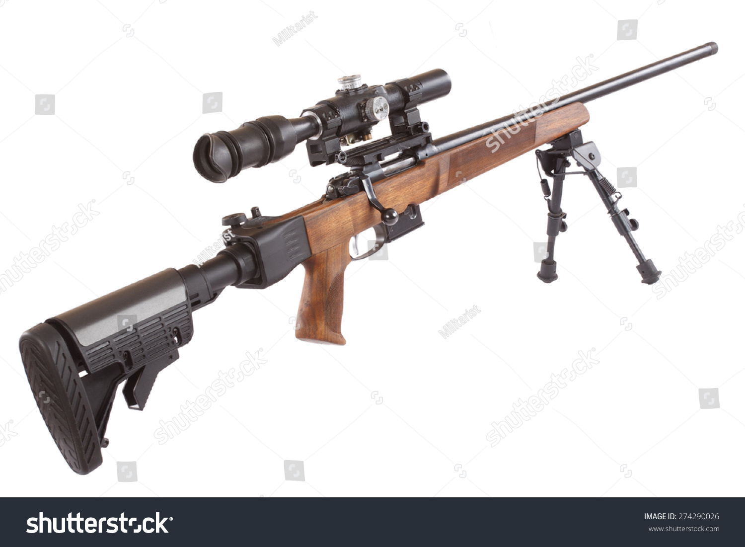 Sniper Rifle On Bipod Isolated On Stock Photo 274290026 | Shutterstock