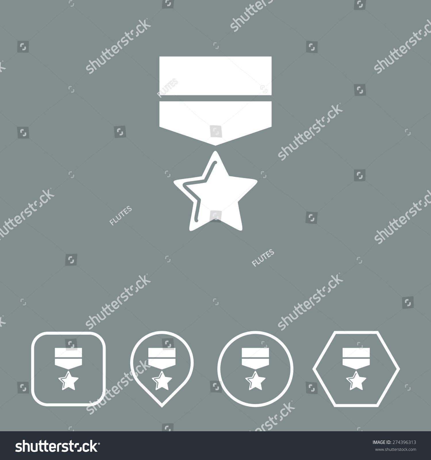 War Medal Icon On Flat Ui Stock Vector (royalty Free) 274396313 