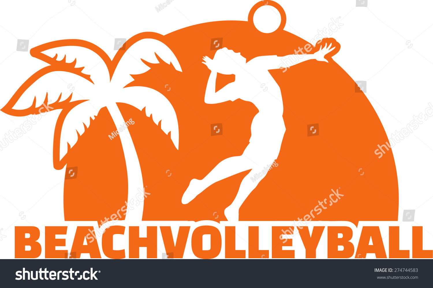 Beach Volleyball Player Palm Stock Vector (Royalty Free) 274744583 ...