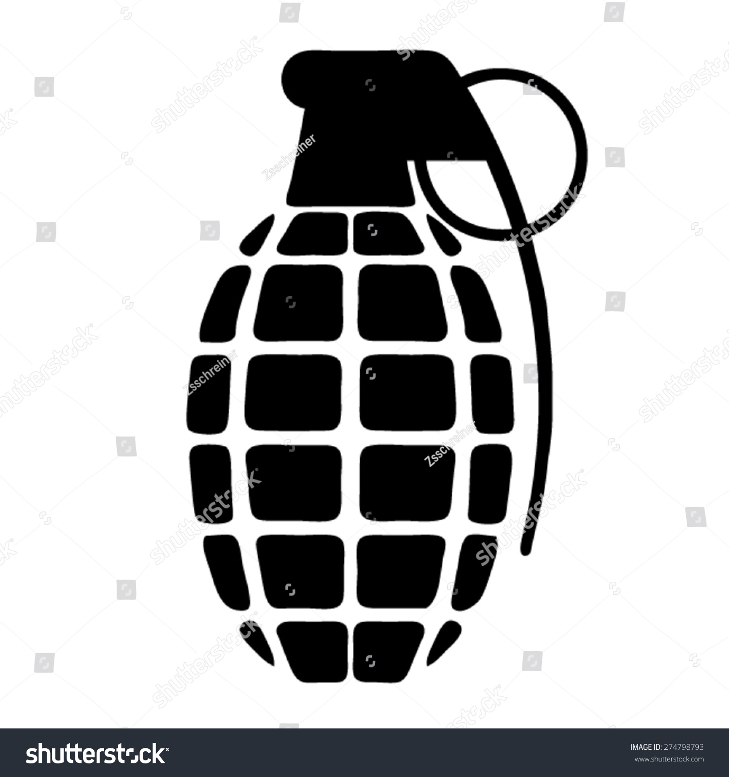 Hand Grenade Black White Vector Illustration Stock Vector (Royalty Free ...