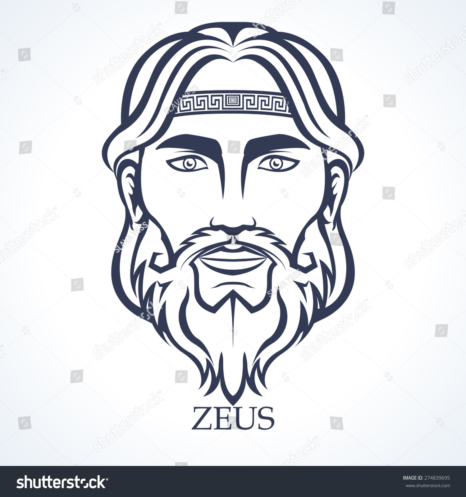 Лицо греческого Бога вектор