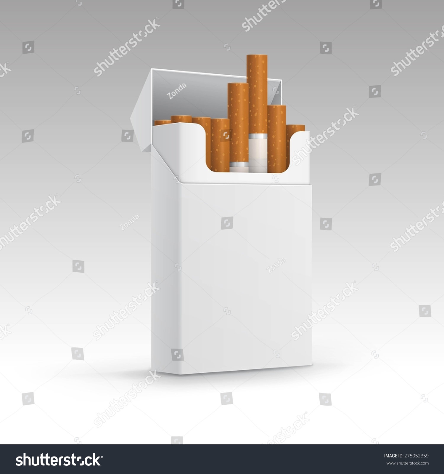 Opened Pack Cigarettes Isolated On White Stock Vector (royalty Free 