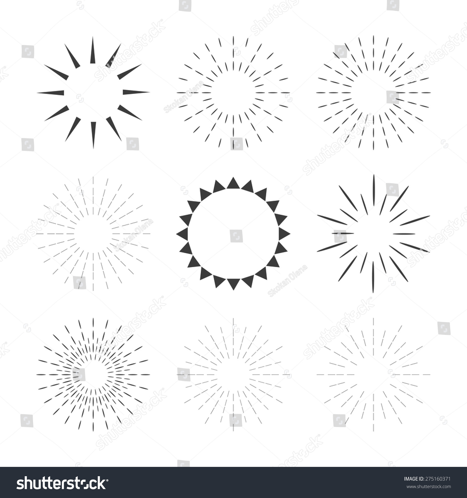 Set Sparkles Starbursts Rays Design Elements Stock Vector (Royalty Free ...