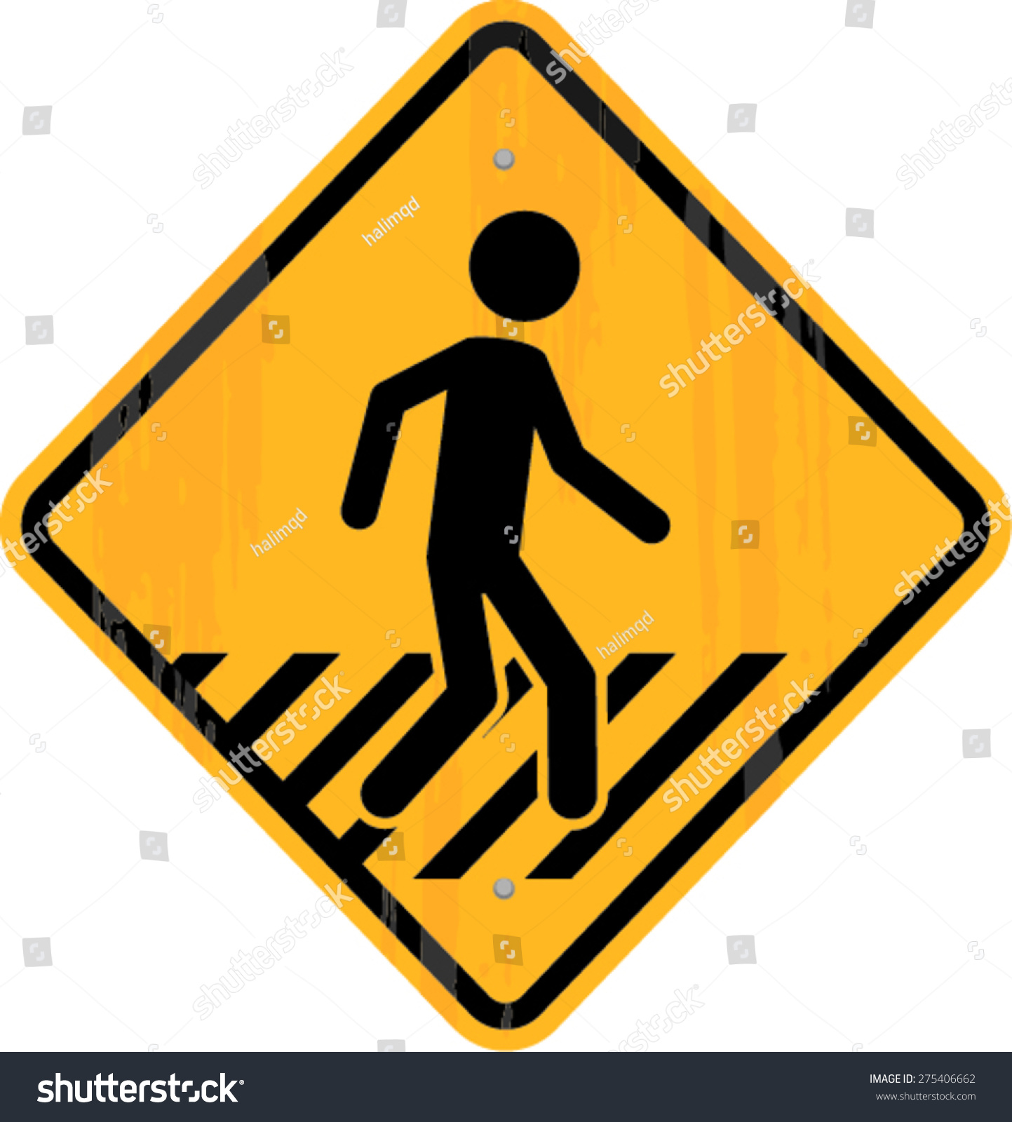 Pedestrian Traffic Sign Stock Vector (Royalty Free) 275406662 ...