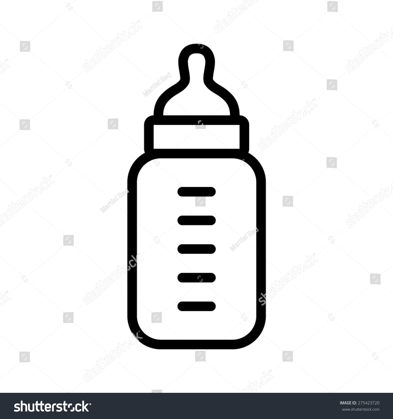 Детская бутылочка схематично