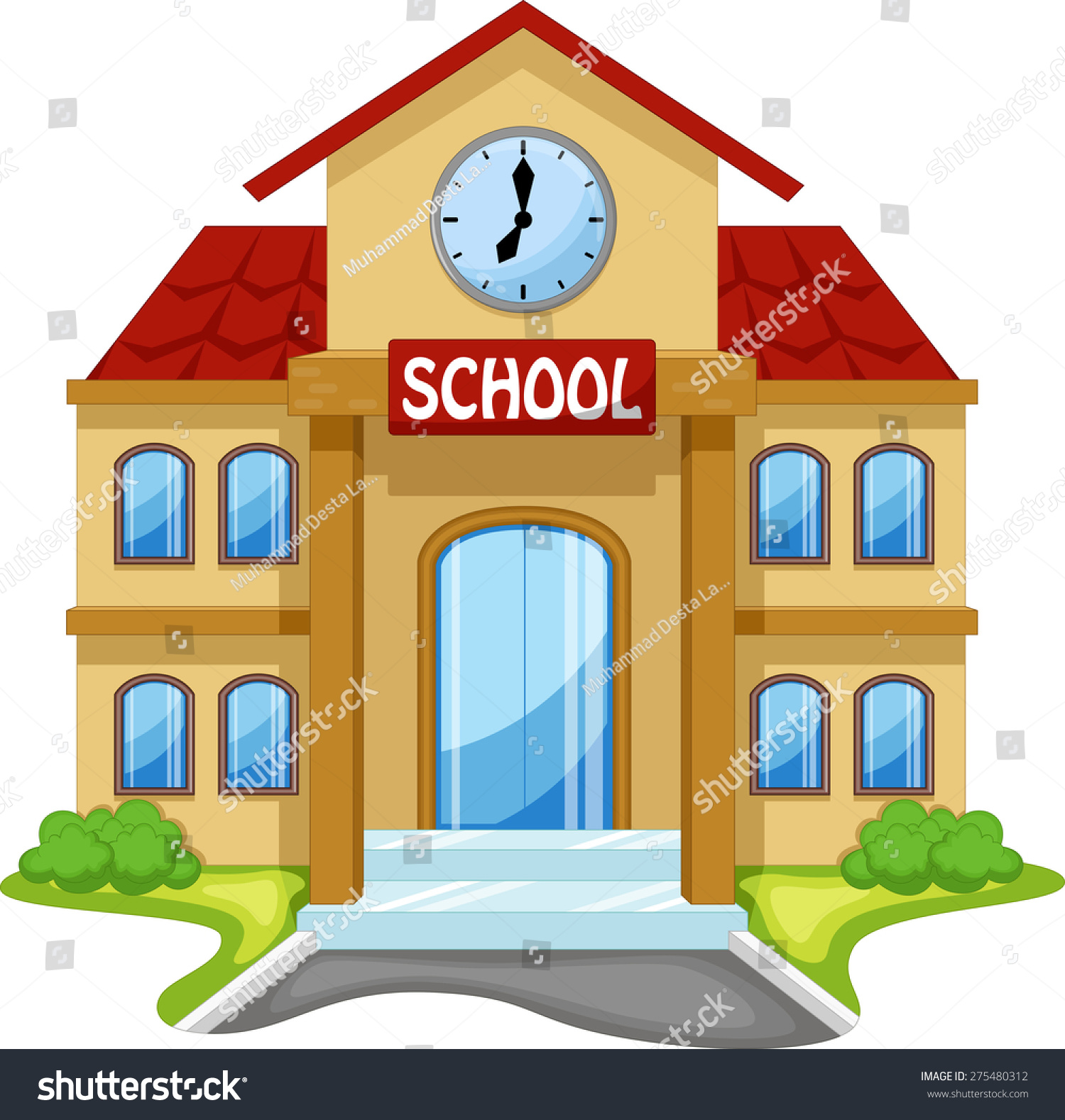 School Building Cartoon Stock Vector (Royalty Free) 275480312 ...