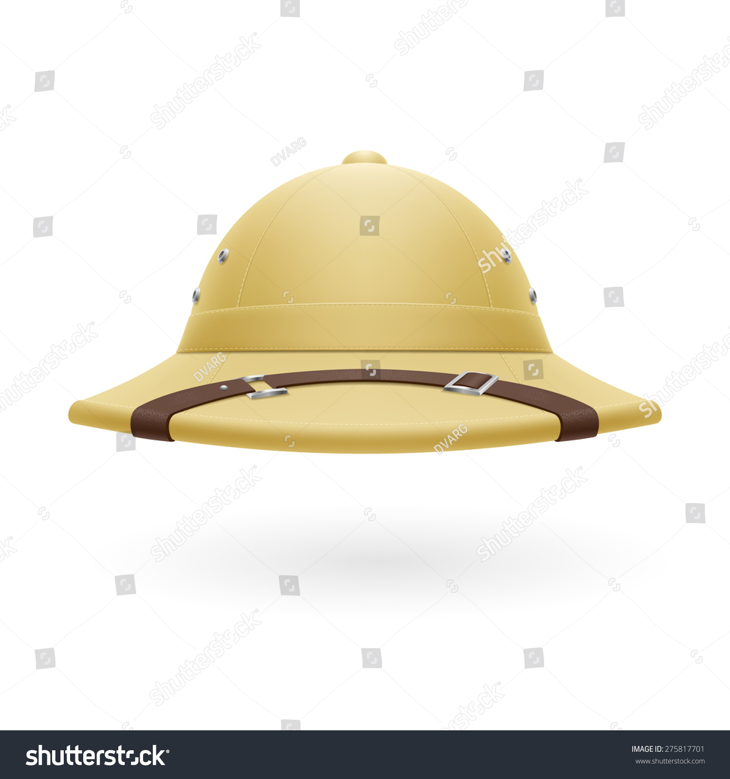 Pith Helmet Isolated On White Background Stock Vector (Royalty Free ...