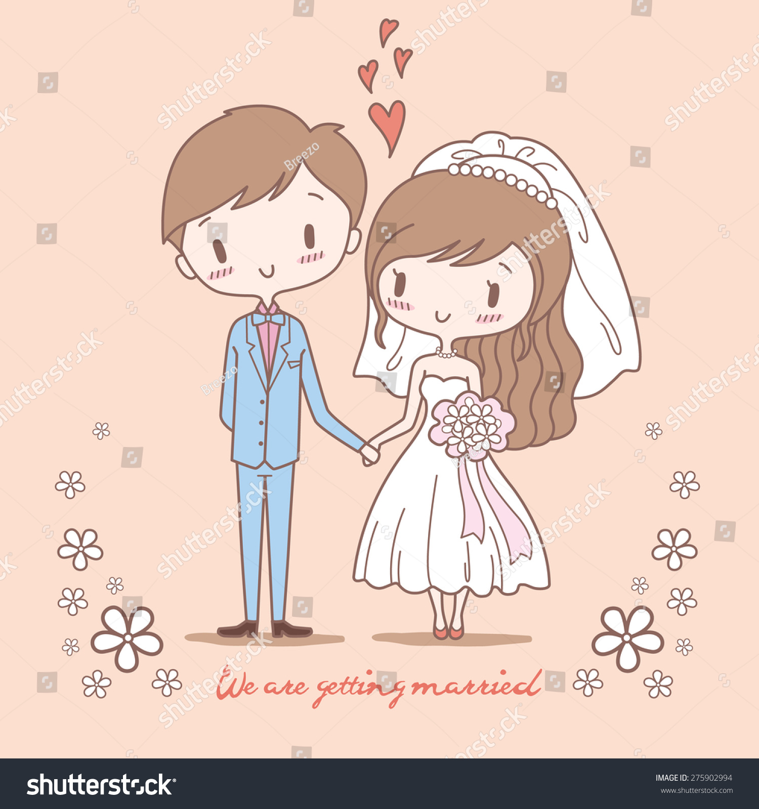 Милые иллюстрации жениха и невесты